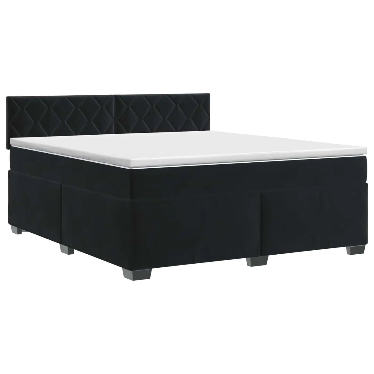 Lit boxspring avec matelas Noir 140 x 200 cm Velours - XIOS