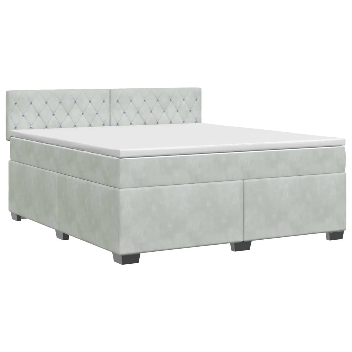 Lit boxspring avec matelas Gris clair 160 x 200 cm Velours - XIOS