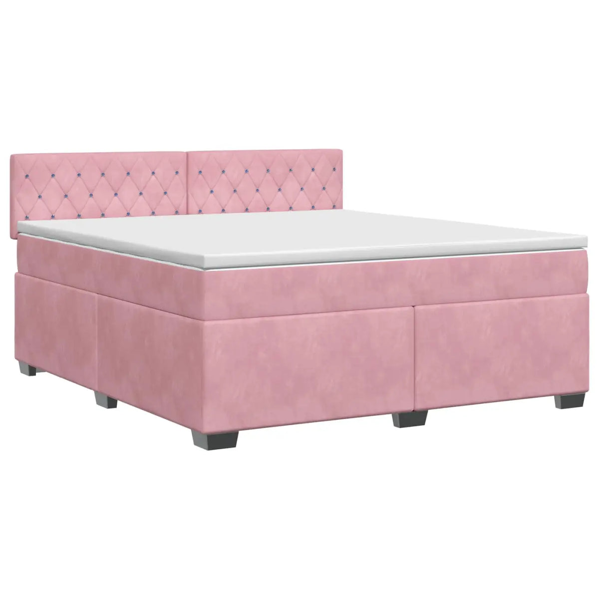 Lit boxspring avec matelas Rose 160 x 200 cm Velours - XIOS