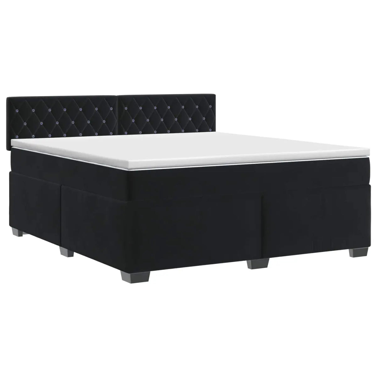 Lit boxspring avec matelas Noir 180 x 200 cm Velours - XIOS
