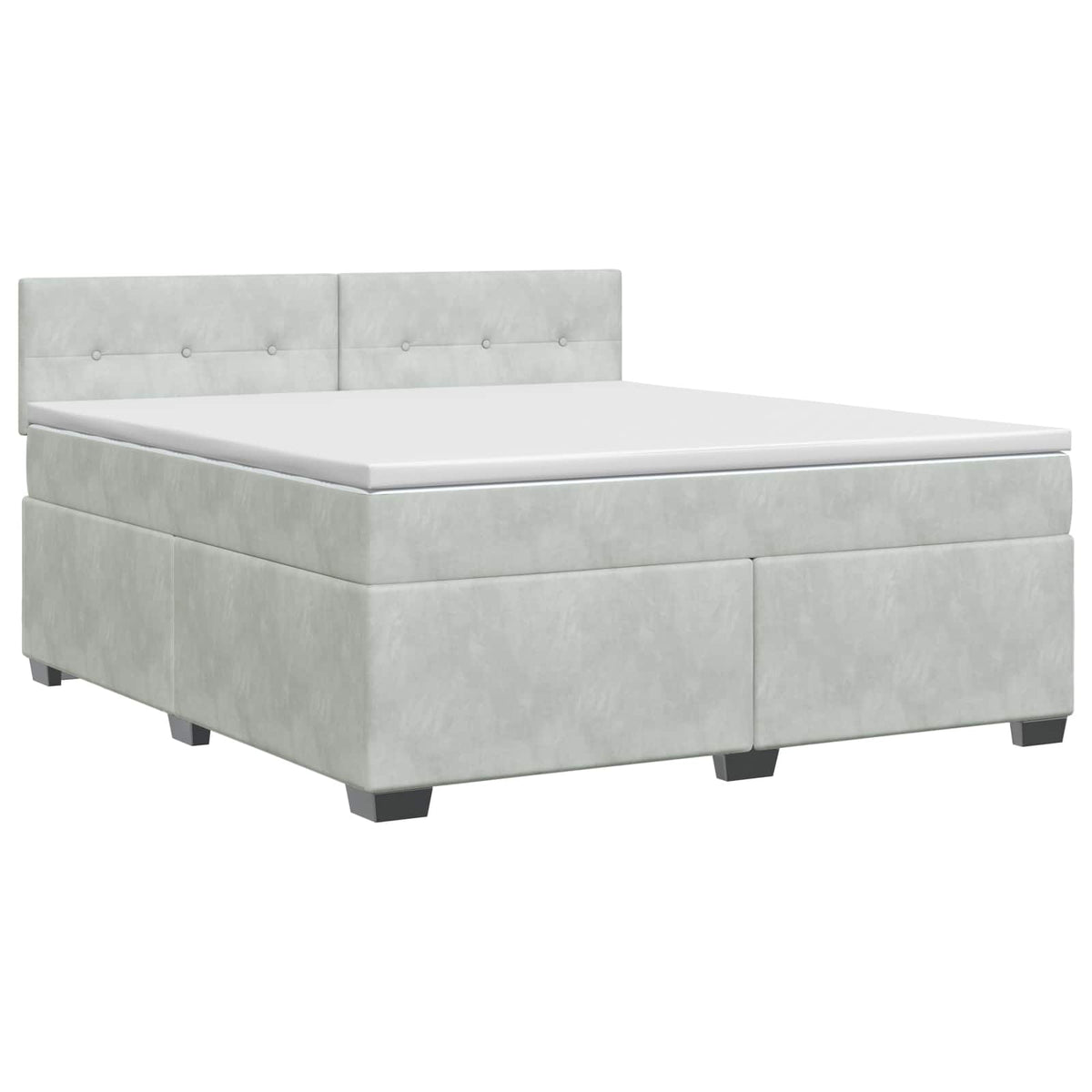 Lit boxspring avec matelas Gris clair 180 x 200 cm Velours