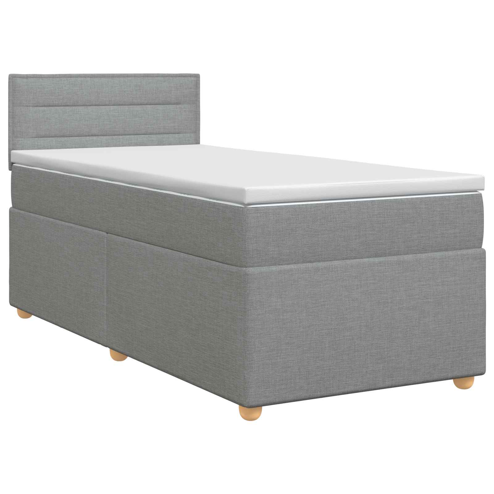 Lit boxspring avec matelas Gris clair 80 x 200 cm Tissu