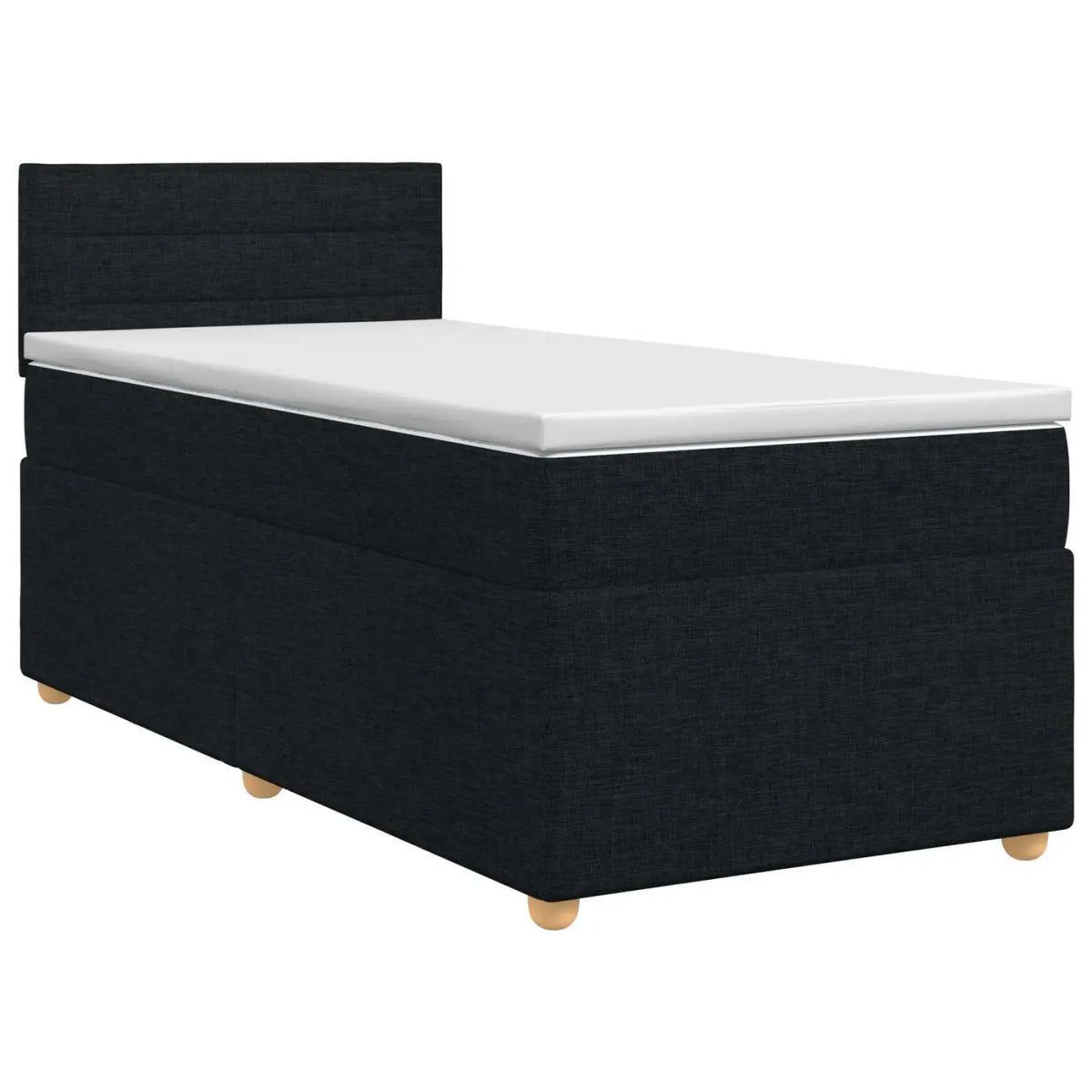 Lit boxspring avec matelas Noir 90 x 190 cm Tissu - XIOS