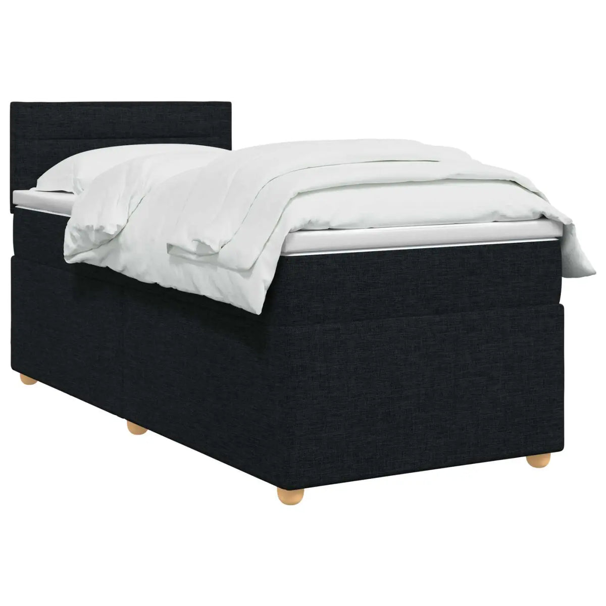 Lit boxspring avec matelas Noir 90 x 190 cm Tissu - XIOS