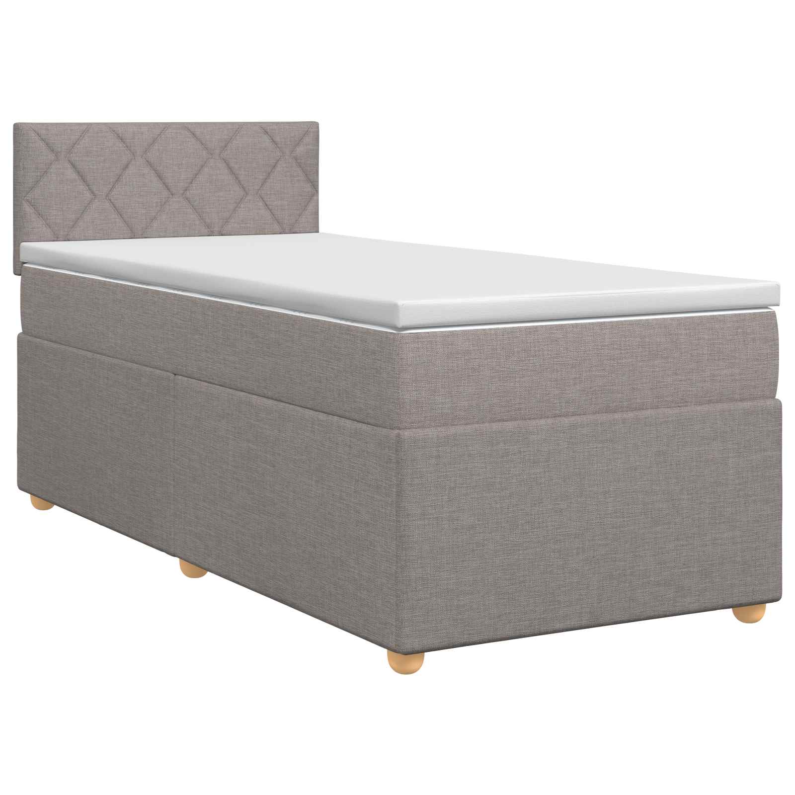 Lit boxspring avec matelas Taupe 90 x 190 cm Tissu - XIOS
