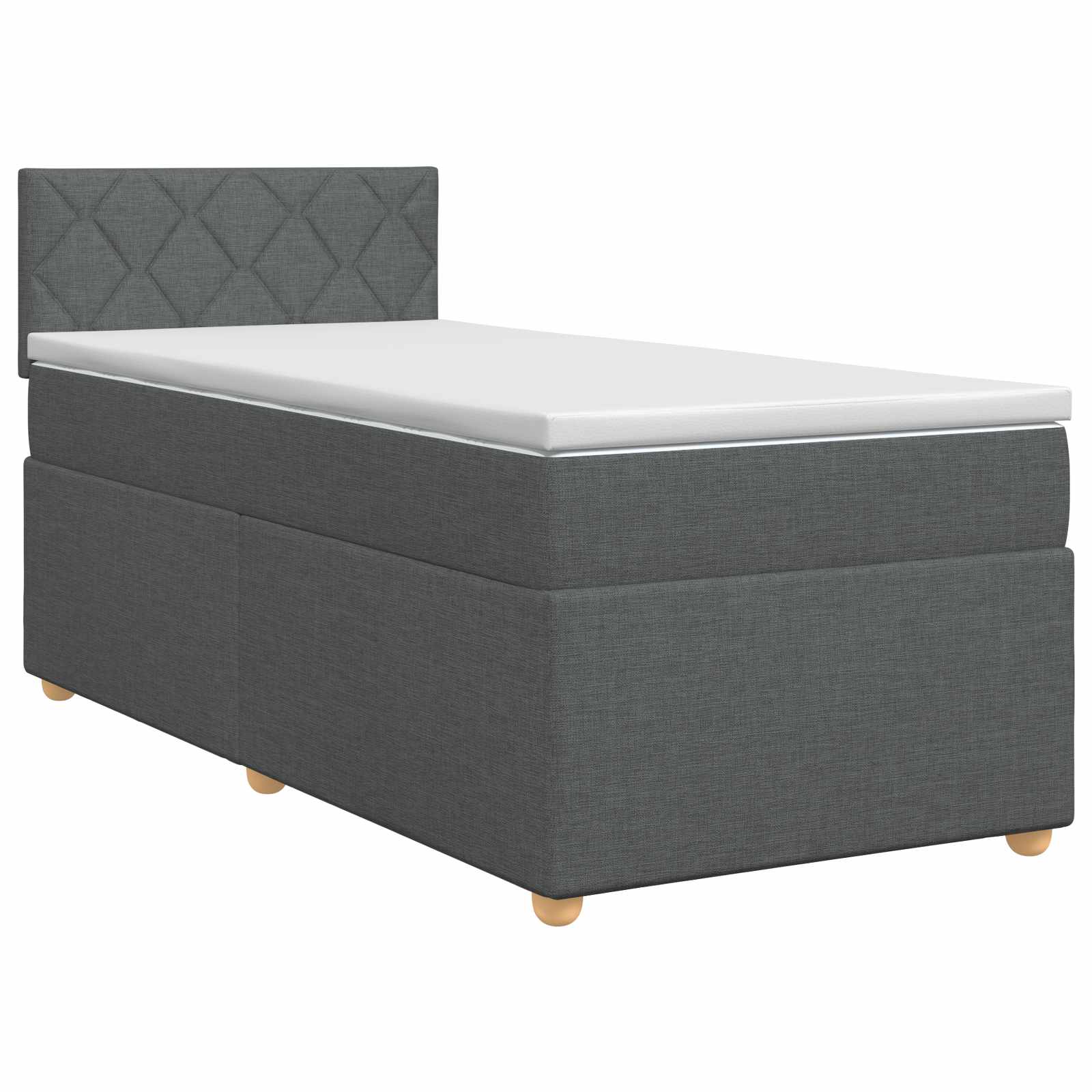 Lit boxspring avec matelas Gris foncé 90 x 200 cm Tissu - XIOS