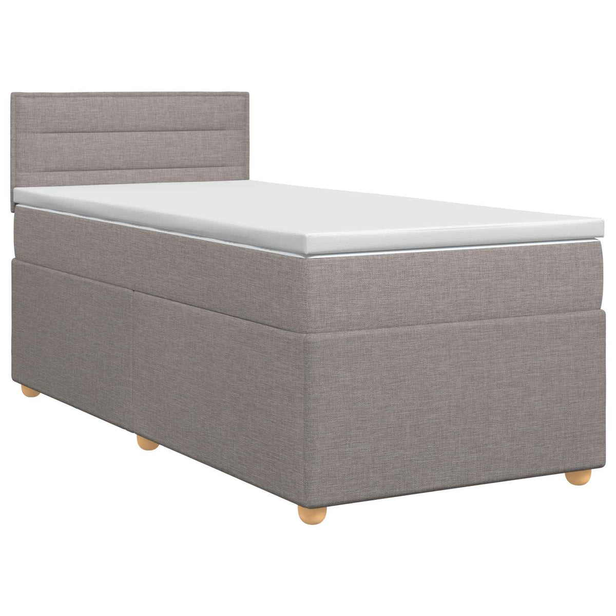 Lit boxspring avec matelas Taupe 100 x 200 cm Tissu