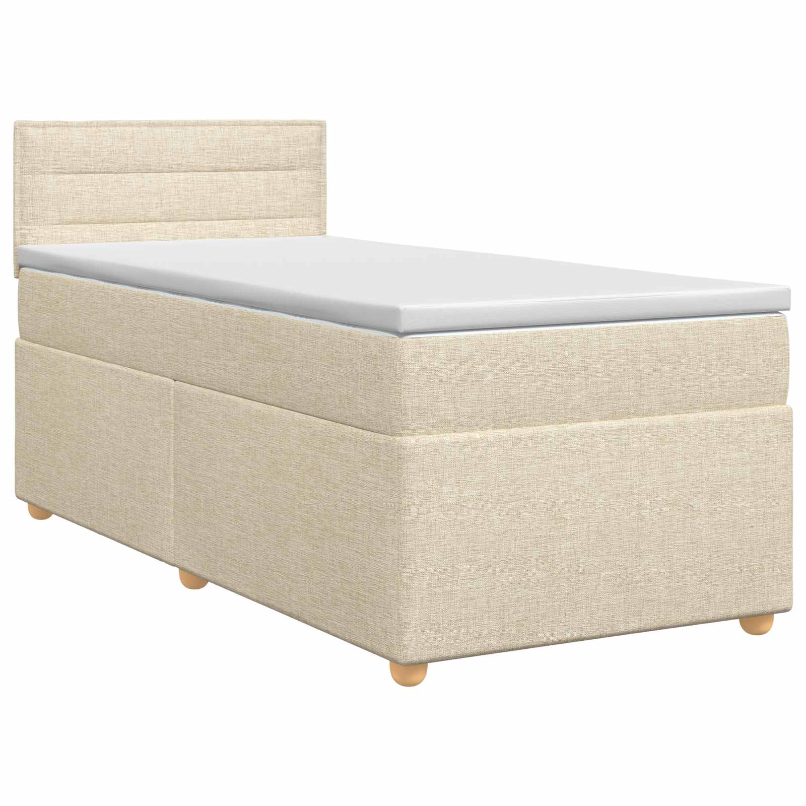 Lit boxspring avec matelas Crème 100 x 200 cm Tissu