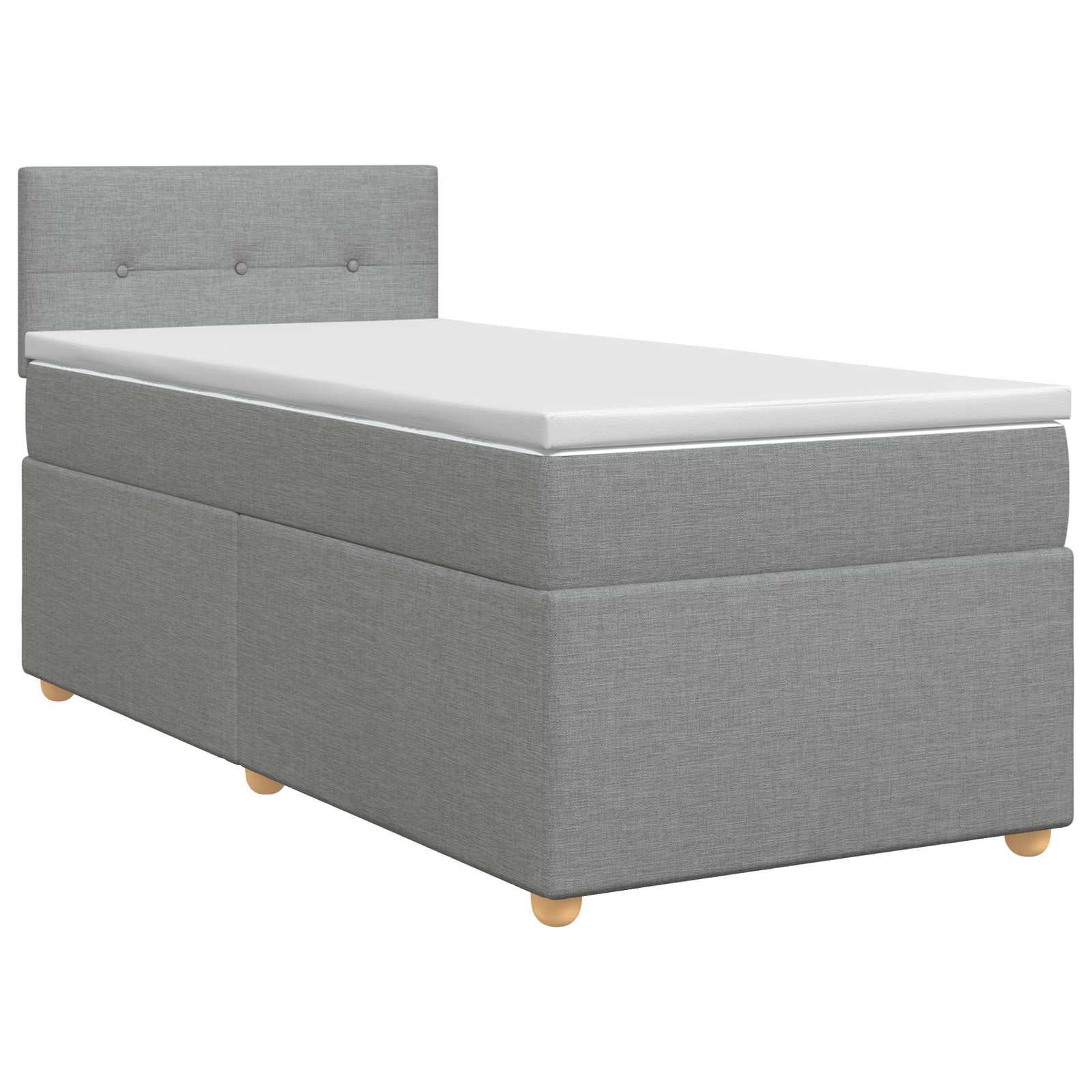 Lit boxspring avec matelas Gris clair 100 x 200 cm Tissu