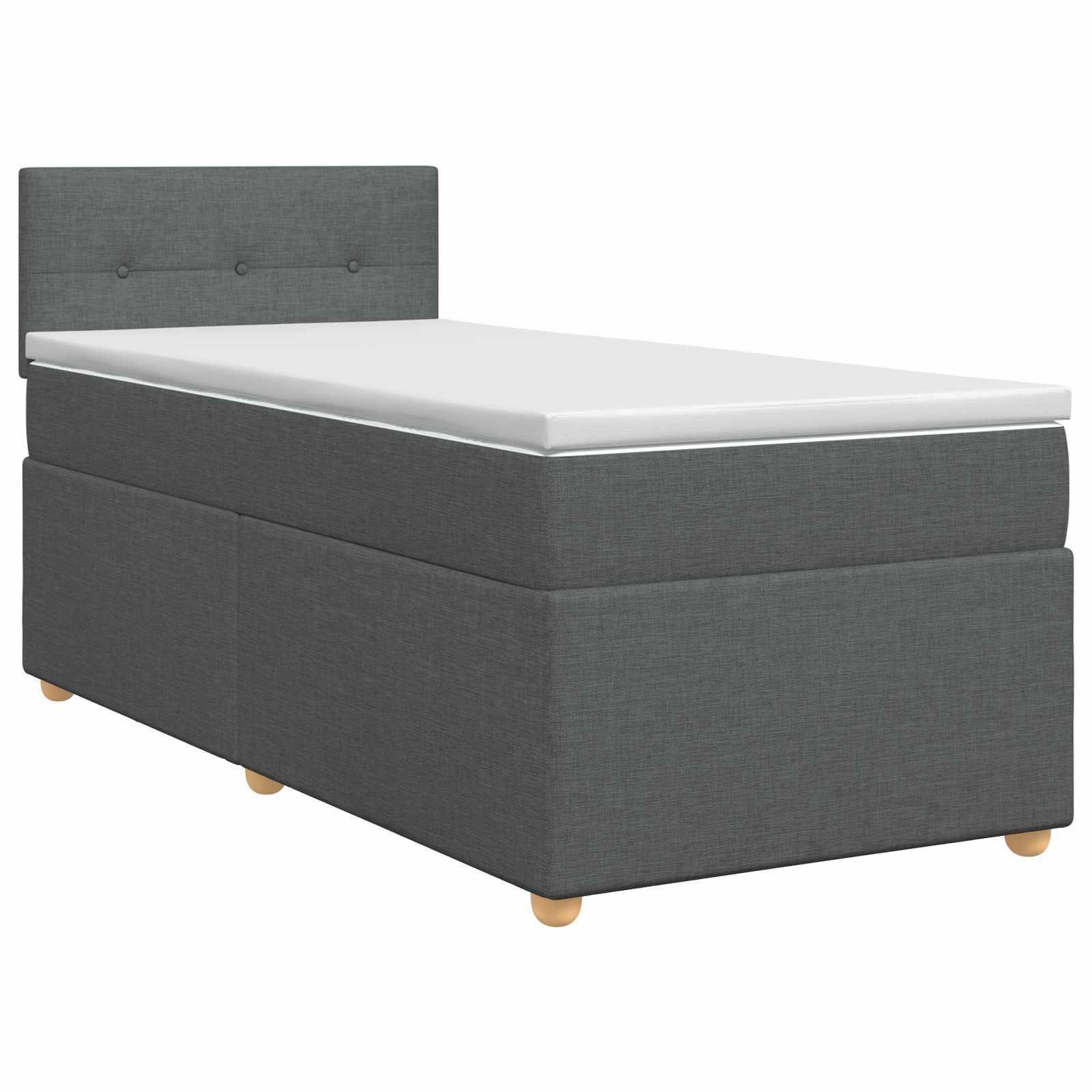 Lit boxspring avec matelas Gris foncé 100 x 200 cm Tissu