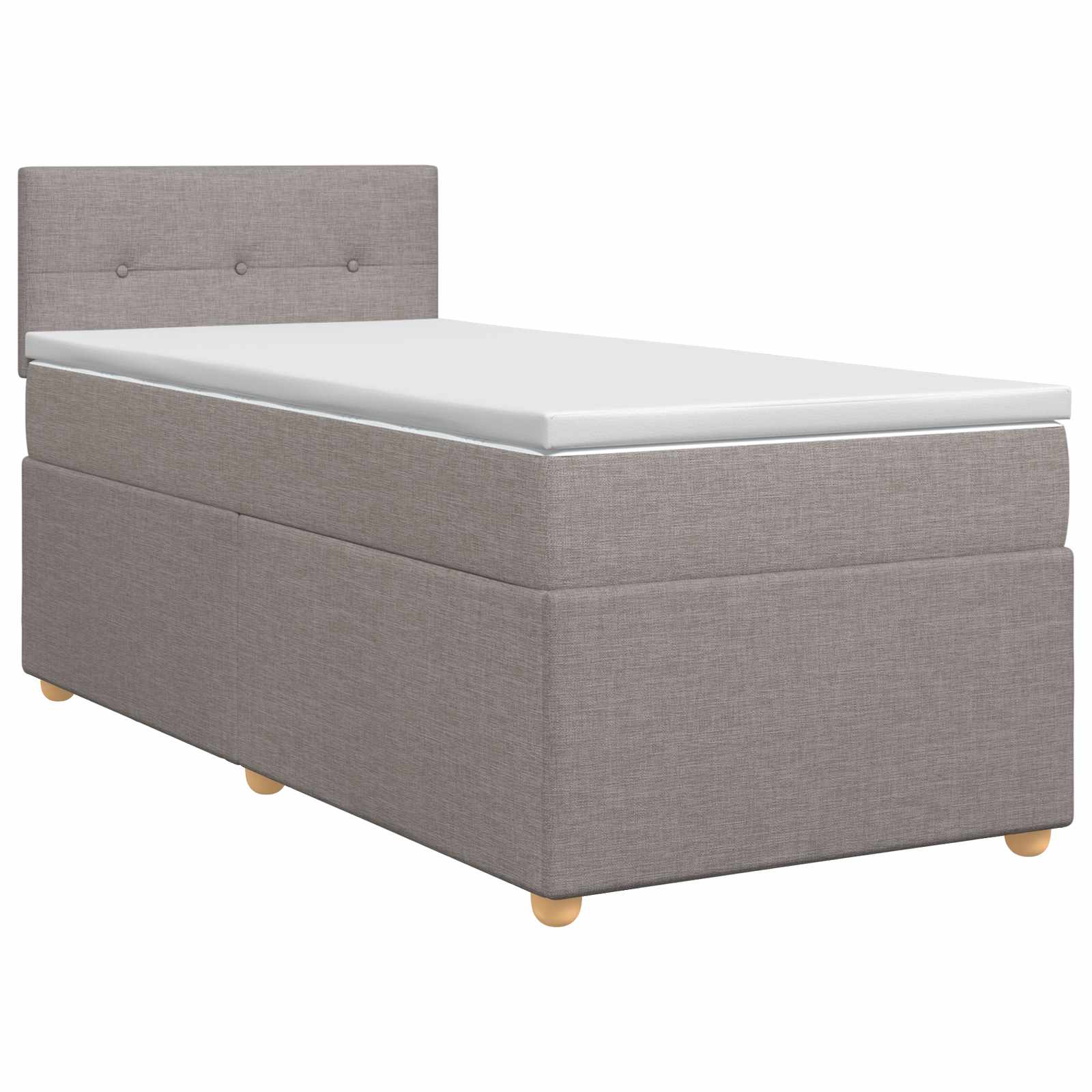 Lit boxspring avec matelas Taupe 100 x 200 cm Tissu