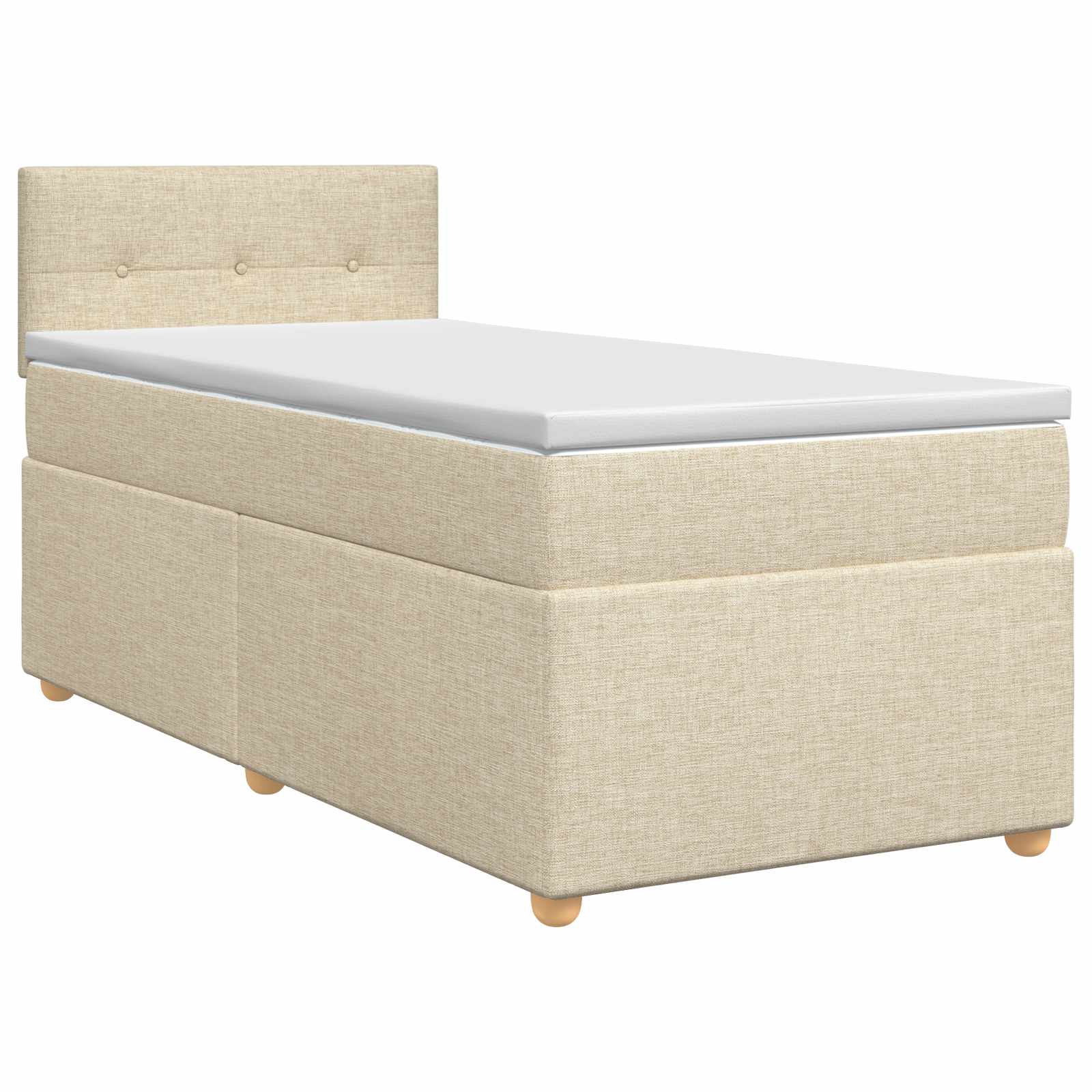 Lit boxspring avec matelas Crème 100 x 200 cm Tissu