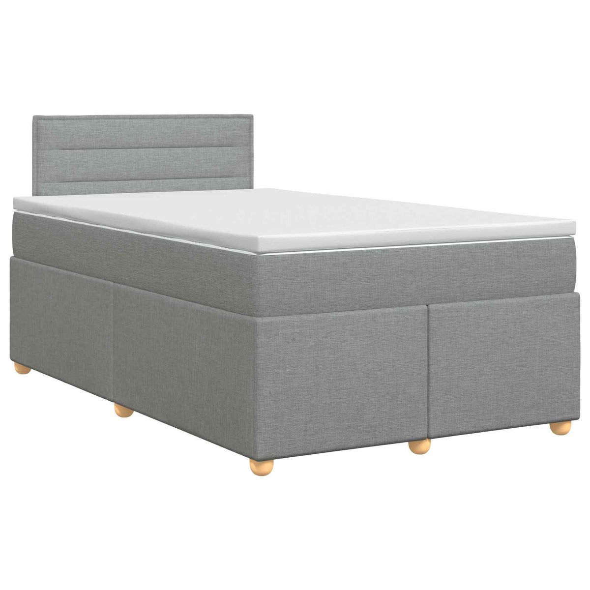 Lit boxspring avec matelas Gris clair 120 x 190 cm Tissu