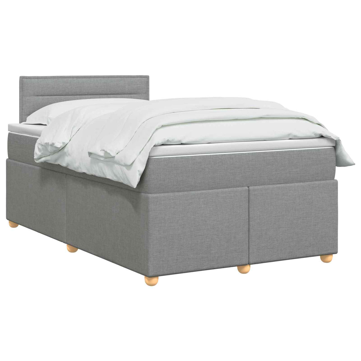 Lit boxspring avec matelas Gris clair 120 x 190 cm Tissu
