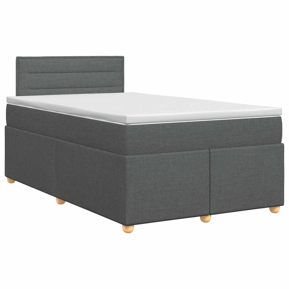 Lit boxspring avec matelas Gris foncé 120 x 190 cm Tissu