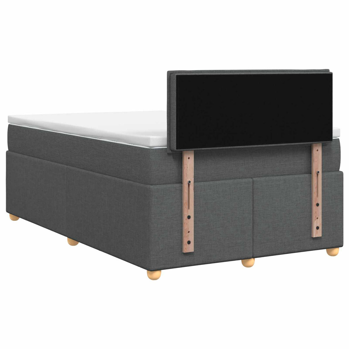 Lit boxspring avec matelas Gris foncé 120 x 190 cm Tissu