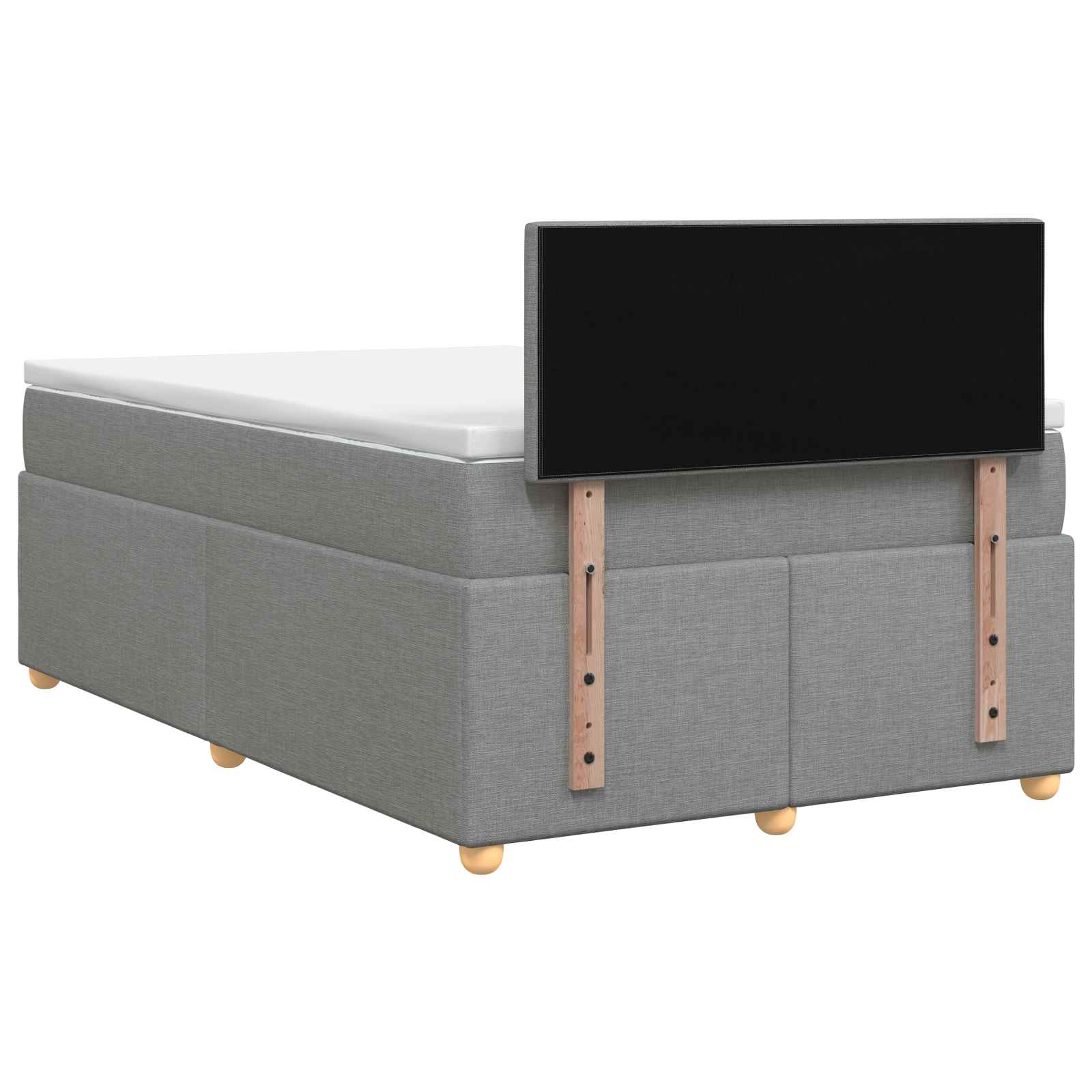 Lit boxspring avec matelas Gris clair 120 x 190 cm Tissu