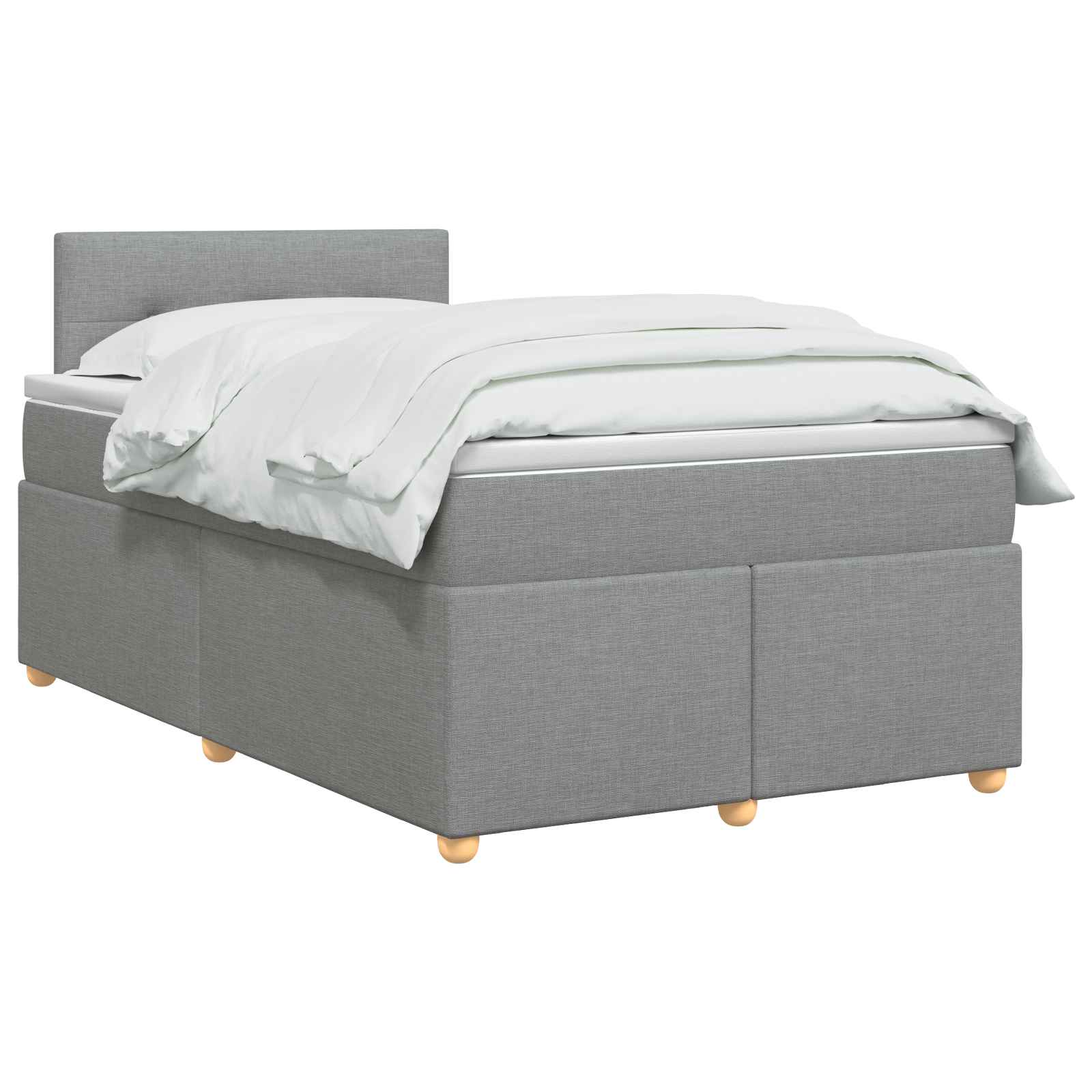 Lit boxspring avec matelas Gris clair 120 x 190 cm Tissu