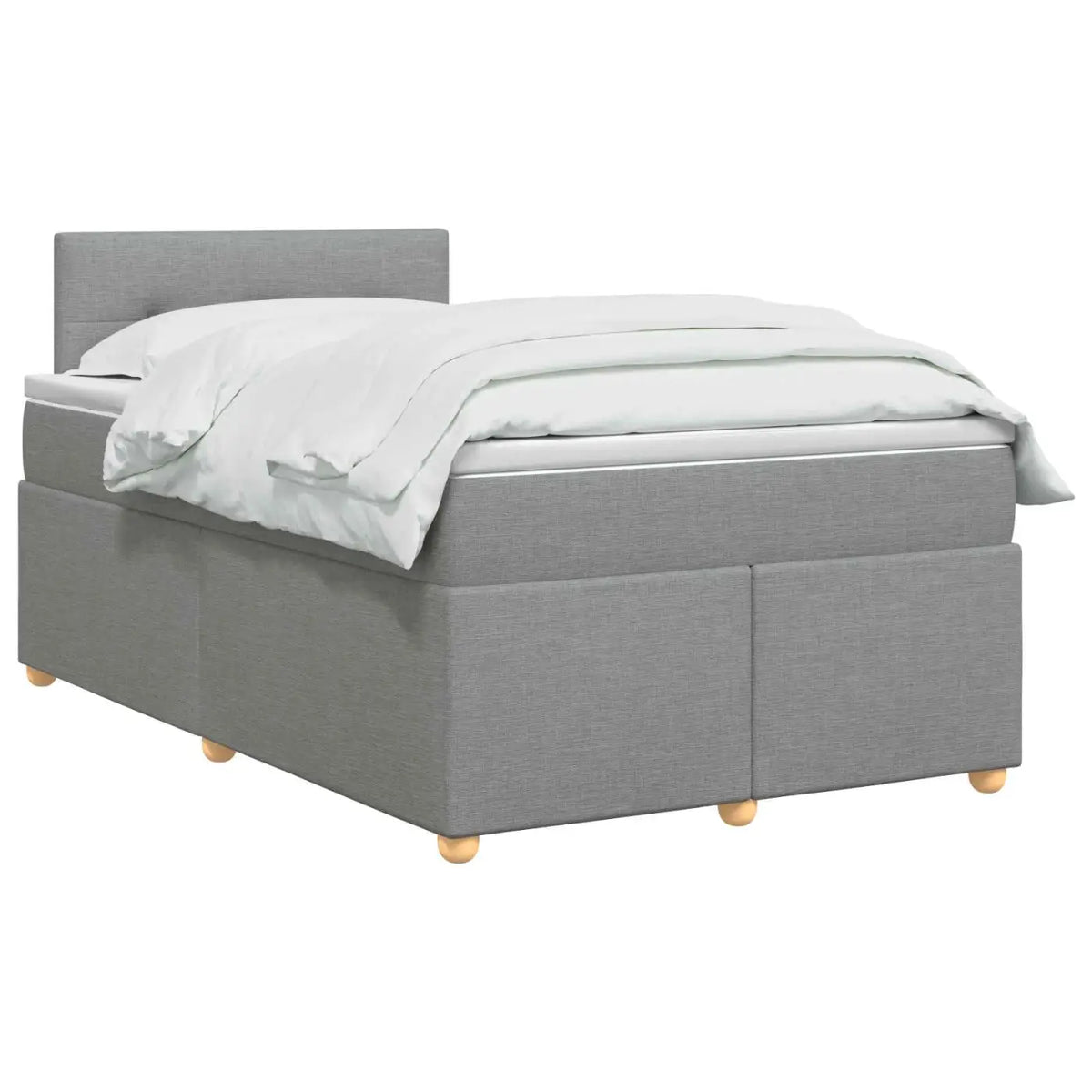 Lit boxspring avec matelas Gris clair 120 x 190 cm Tissu - XIOS