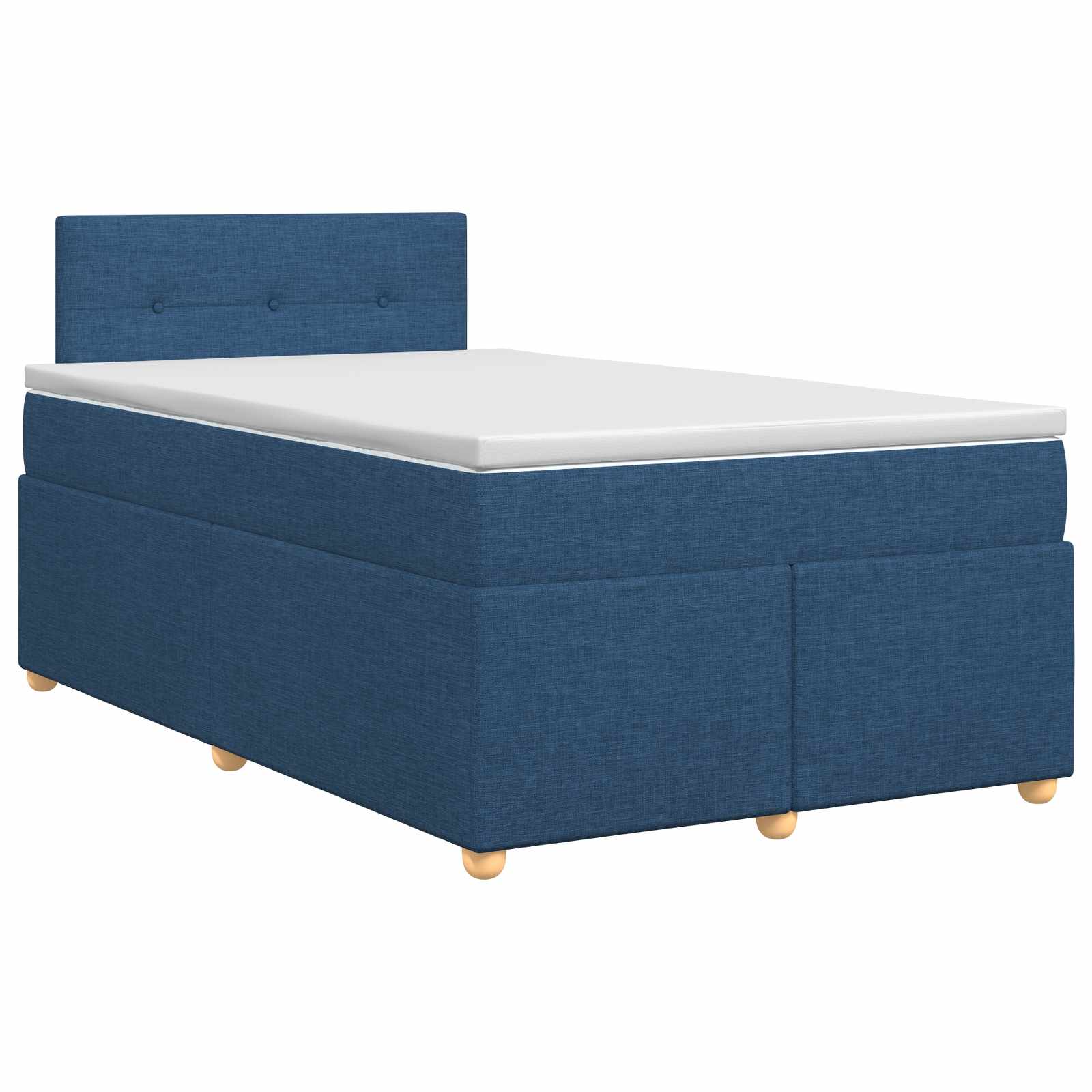 Lit boxspring avec matelas Bleu 120 x 190 cm Tissu