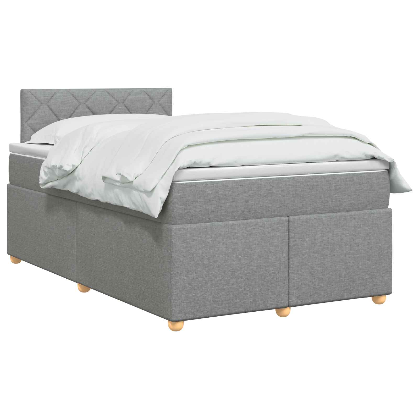 Lit boxspring avec matelas Gris clair 120 x 190 cm Tissu