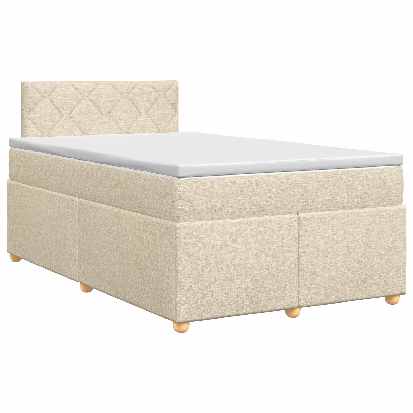 Lit boxspring avec matelas Crème 120 x 190 cm Tissu