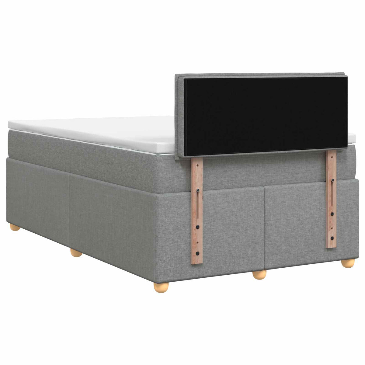 Lit boxspring avec matelas Gris clair 120 x 200 cm Tissu