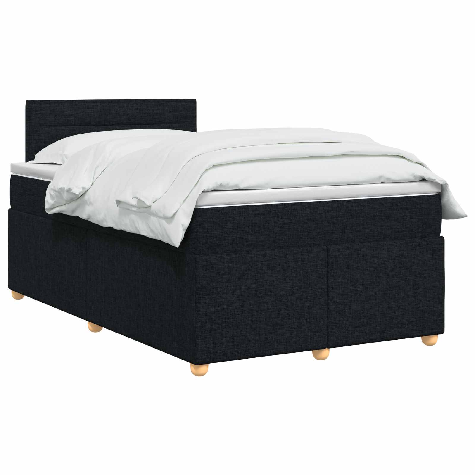 Lit boxspring avec matelas Noir 120 x 200 cm Tissu