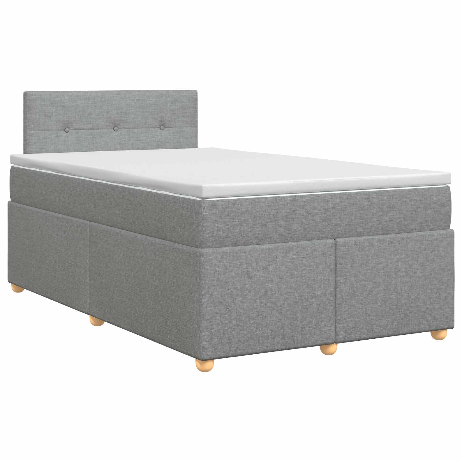 Lit boxspring avec matelas Gris clair 120 x 200 cm Tissu