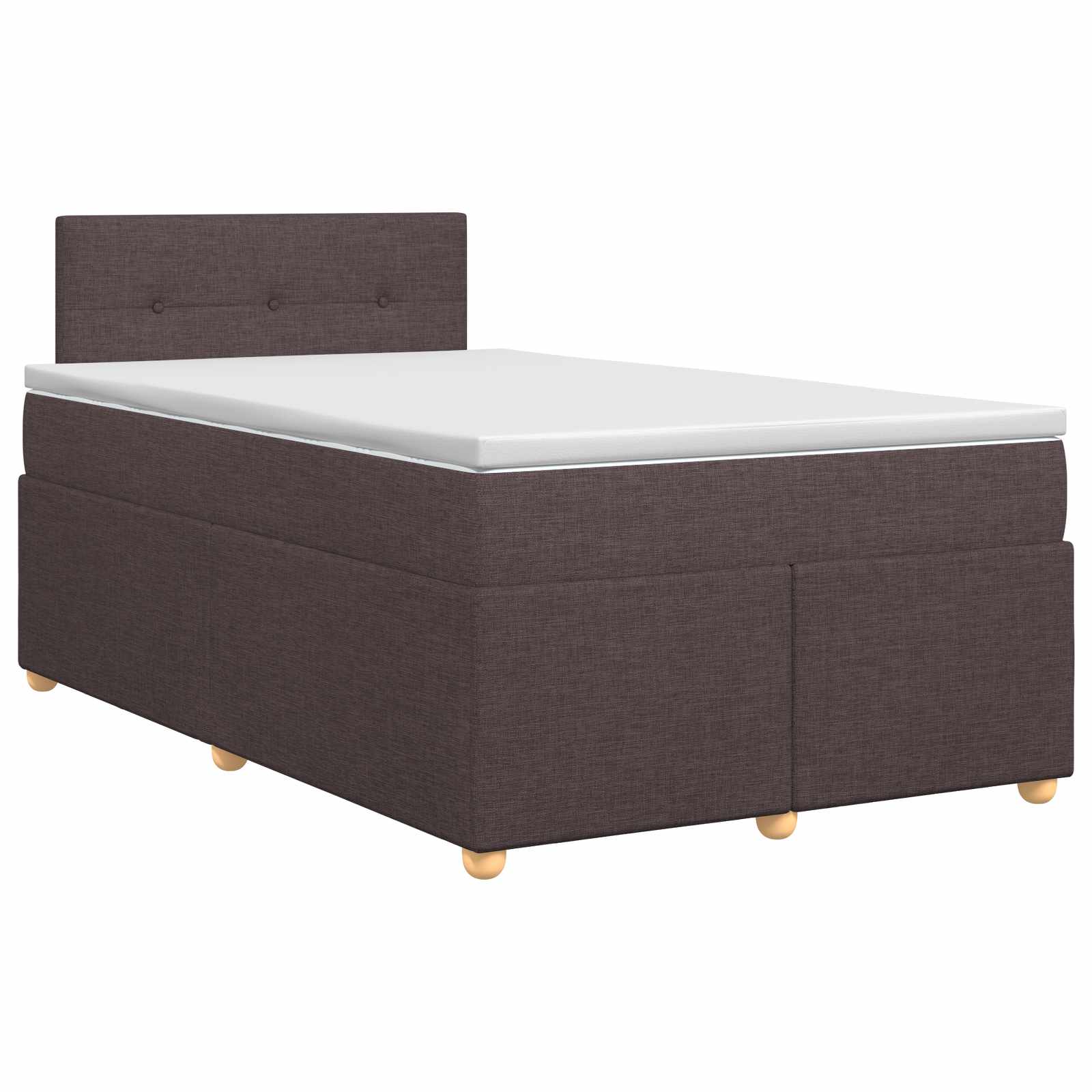 Lit boxspring avec matelas Marron foncé 120 x 200 cm Tissu