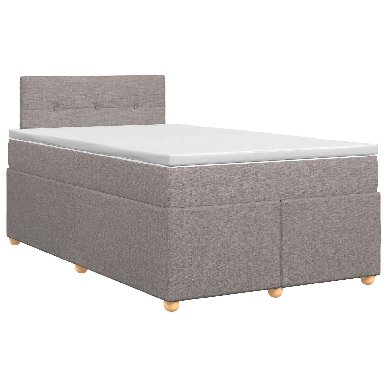 Lit boxspring avec matelas Taupe 120 x 200 cm Tissu