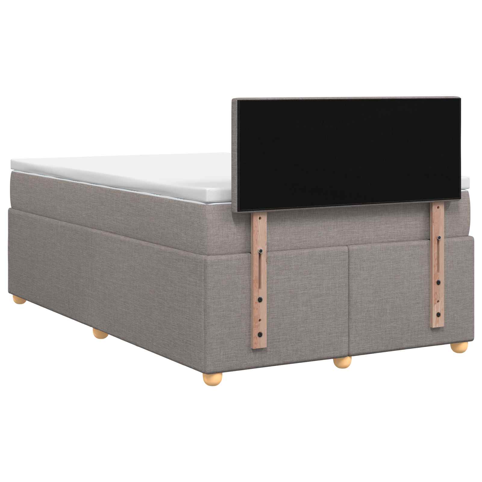 Lit boxspring avec matelas Taupe 120 x 200 cm Tissu