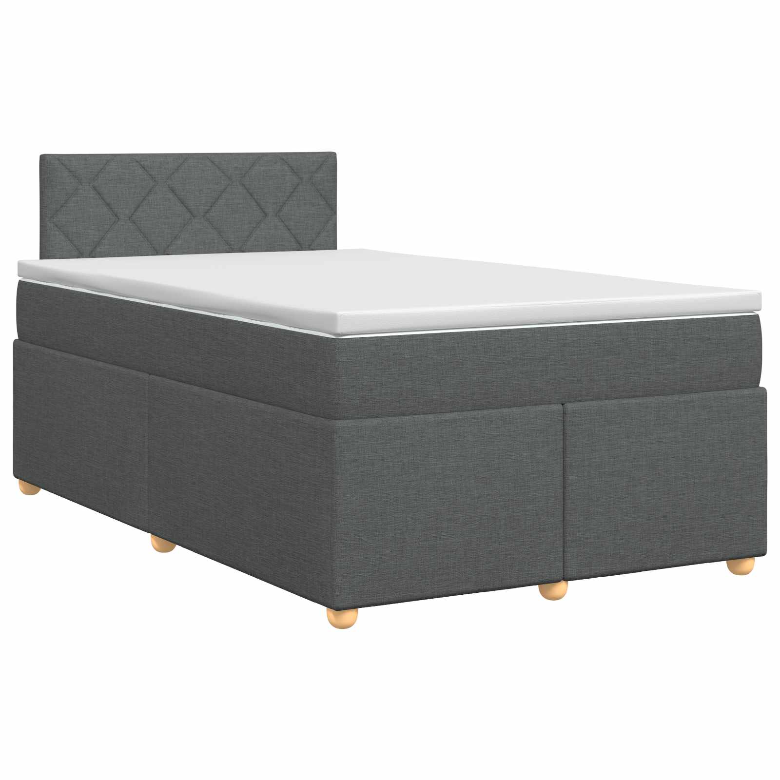 Lit boxspring avec matelas Gris foncé 120 x 200 cm Tissu