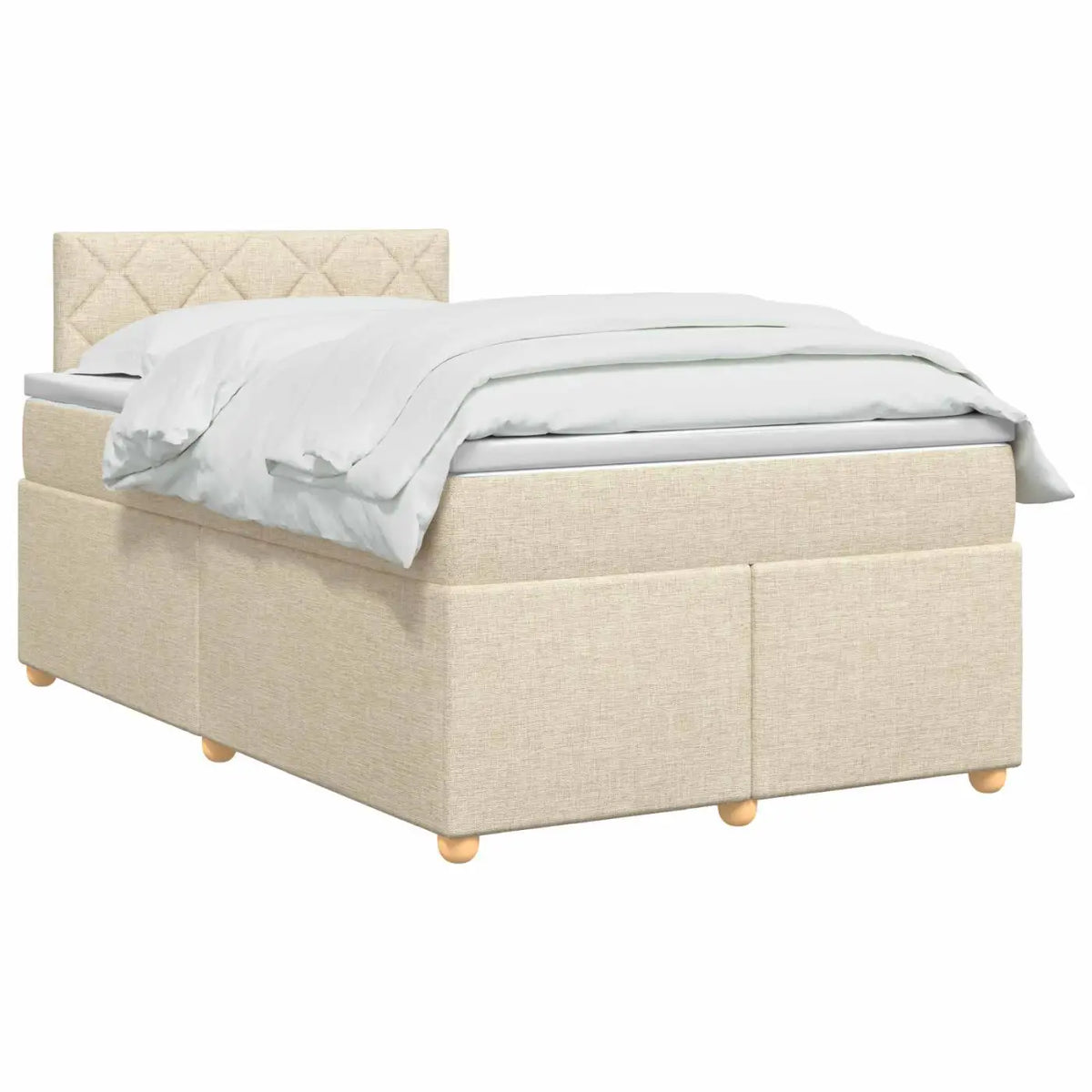 Lit boxspring avec matelas Crème 120 x 200 cm Tissu - XIOS
