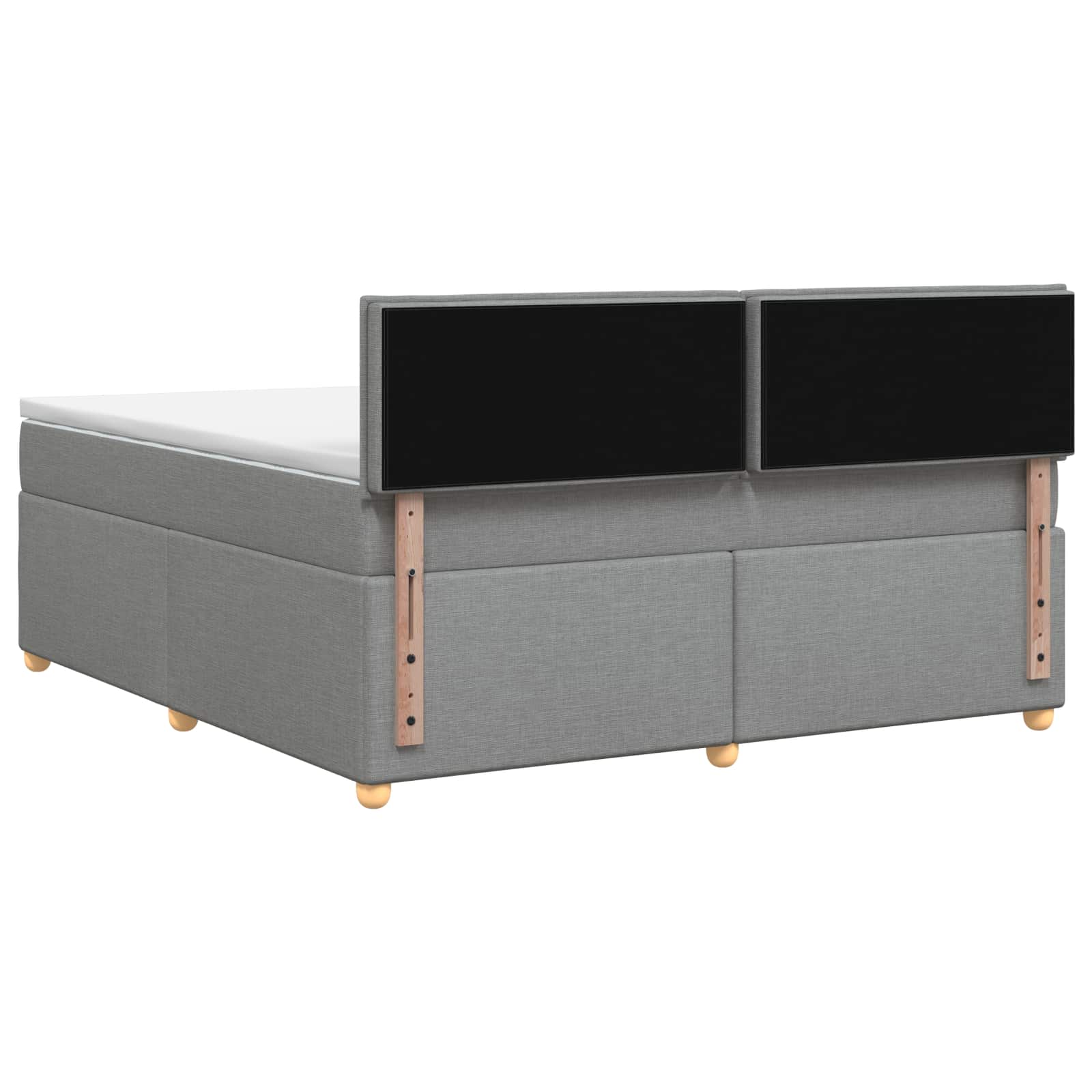 Lit boxspring avec matelas Gris clair 140 x 190 cm Tissu
