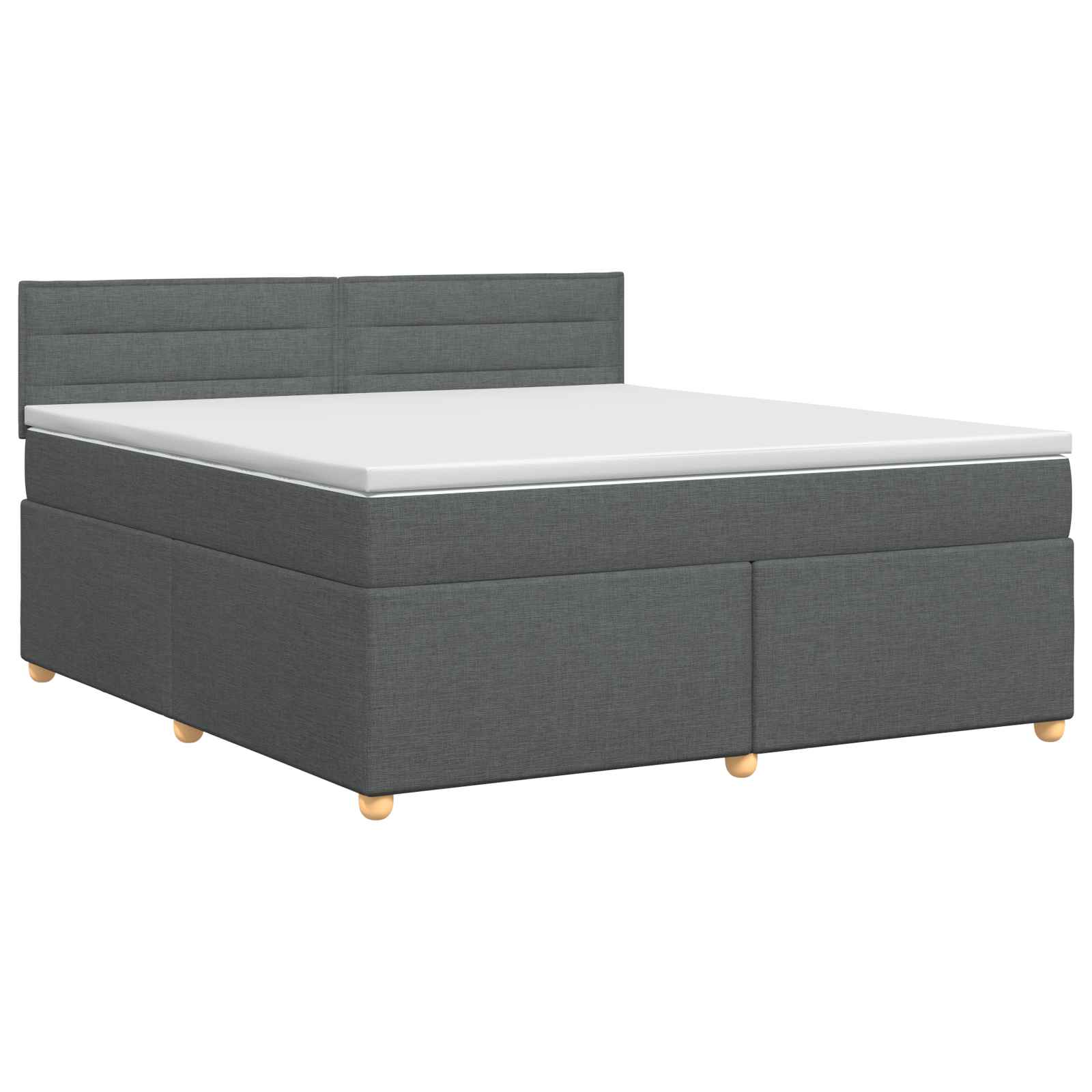 Lit boxspring avec matelas Gris foncé 140 x 190 cm Tissu