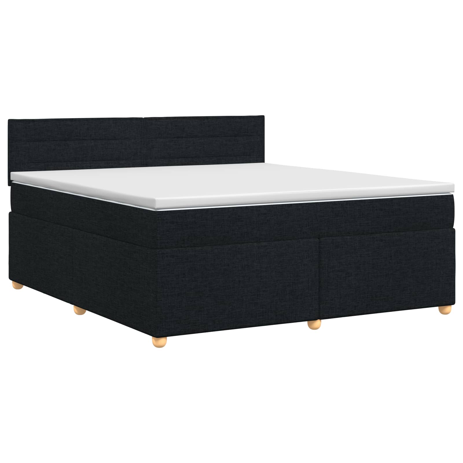 Lit boxspring avec matelas Noir 140 x 190 cm Tissu