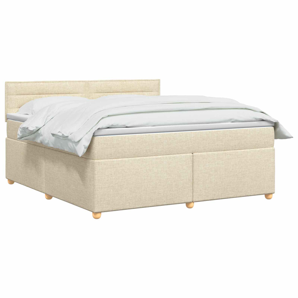 Lit boxspring avec matelas Crème 140 x 190 cm Tissu