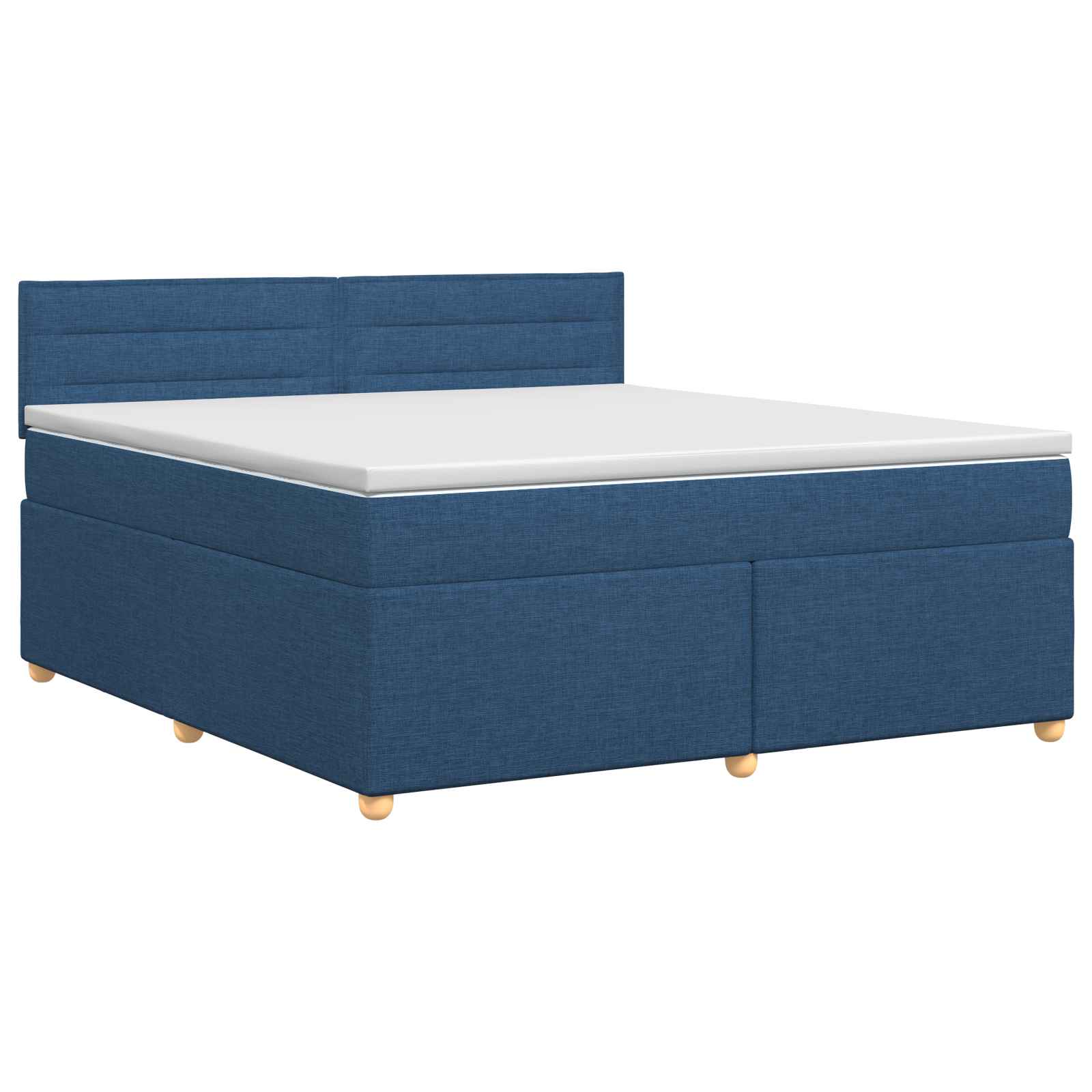Lit boxspring avec matelas Bleu 140 x 190 cm Tissu