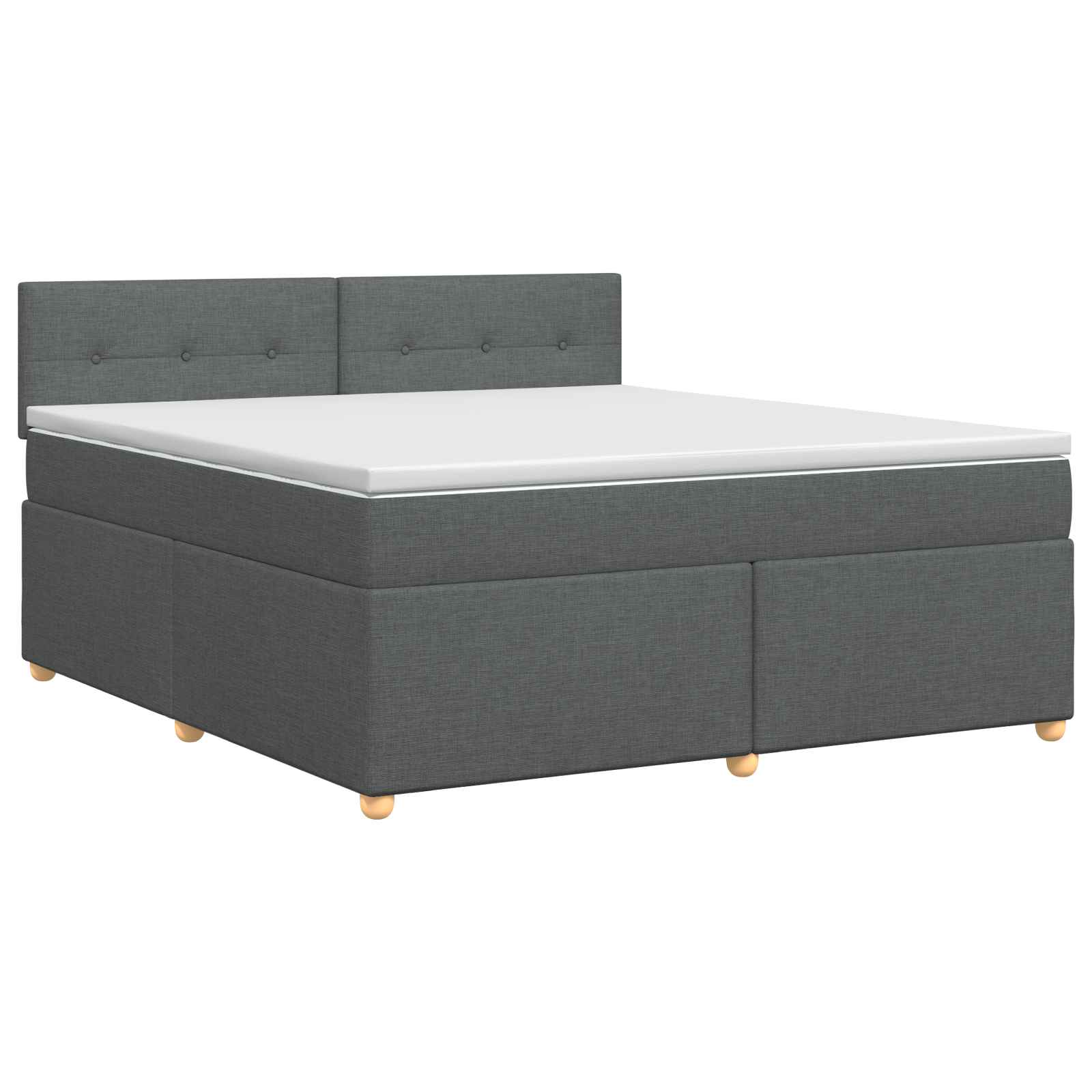 Lit boxspring avec matelas Gris foncé 140 x 190 cm Tissu