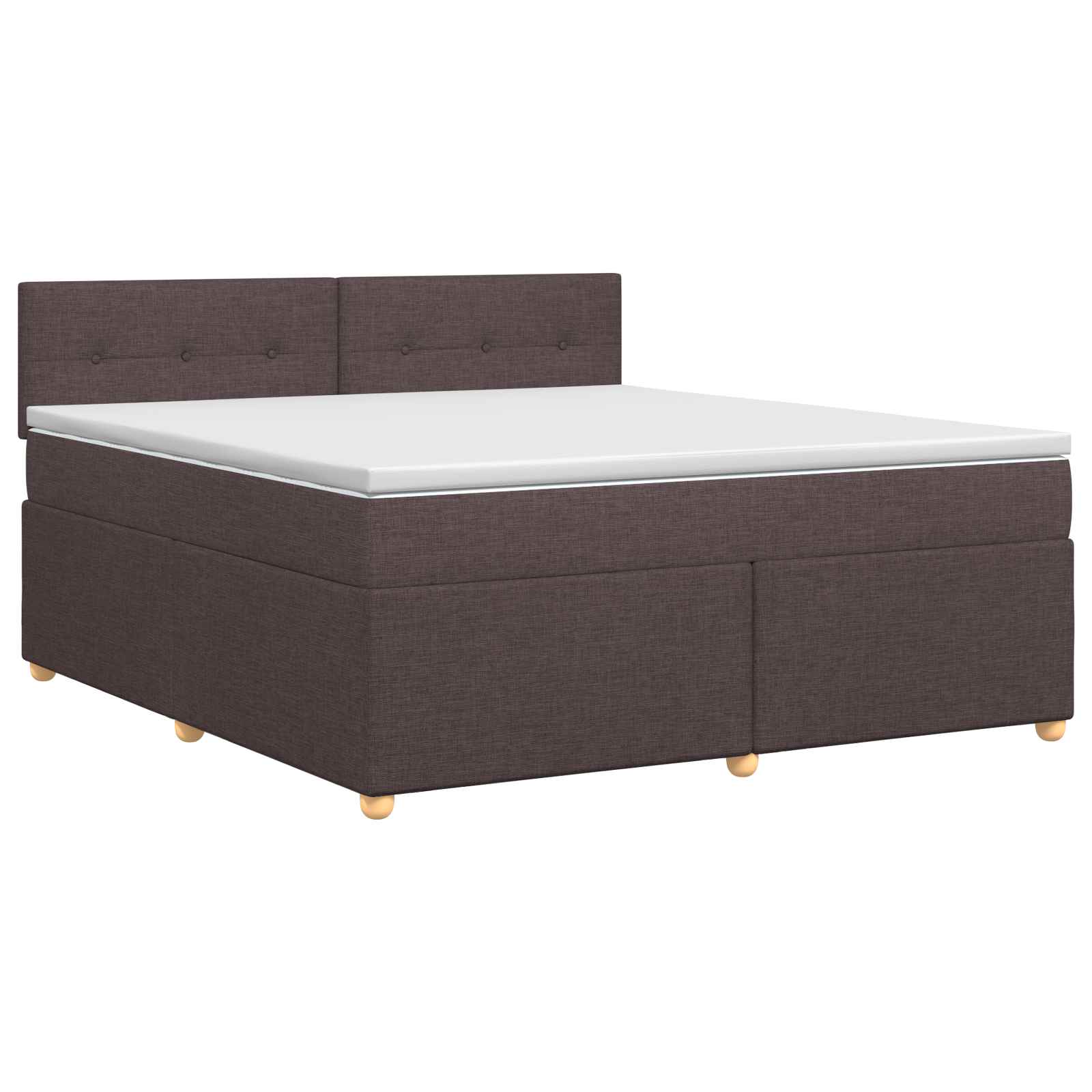 Lit boxspring avec matelas Marron foncé 140 x 190 cm Tissu