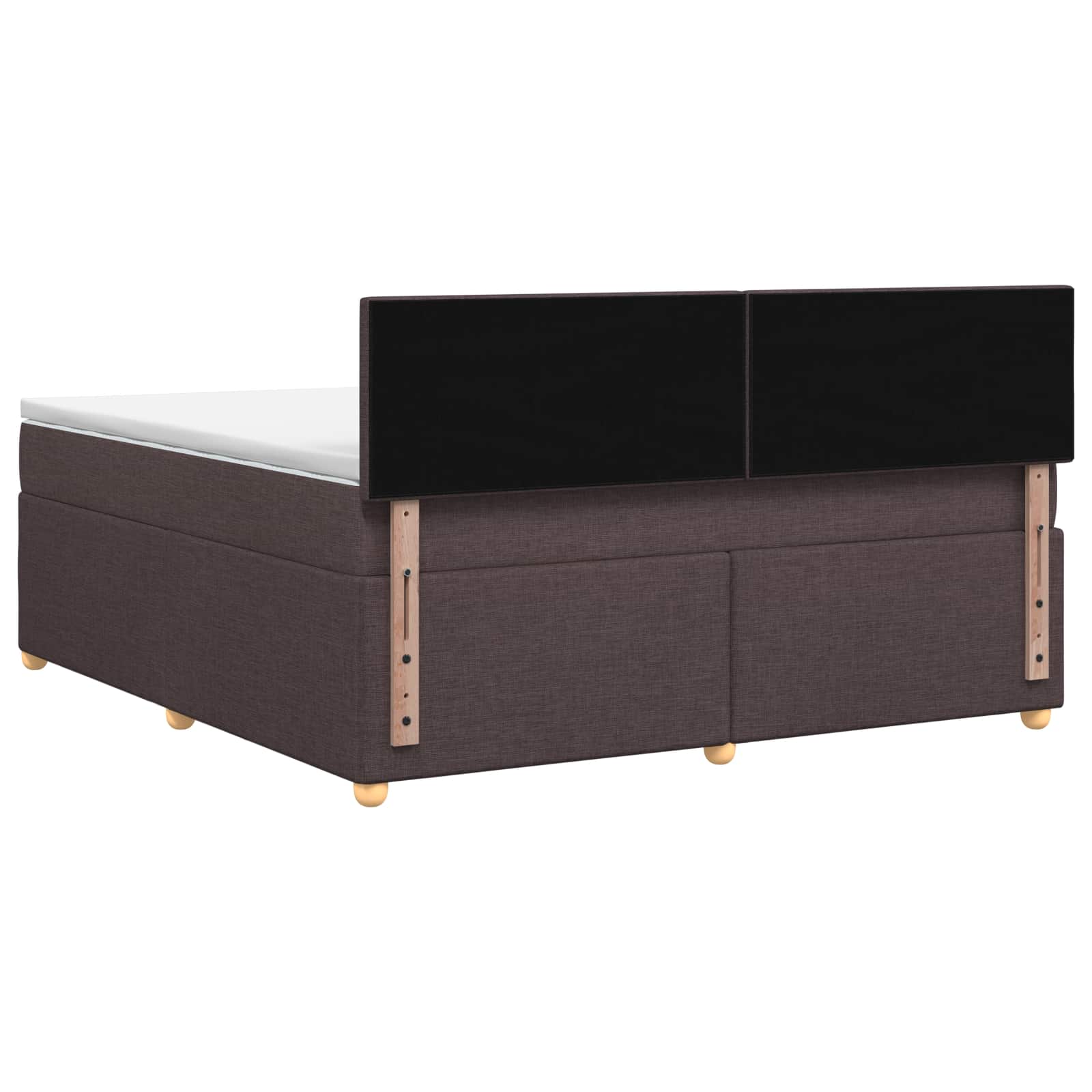 Lit boxspring avec matelas Marron foncé 140 x 190 cm Tissu