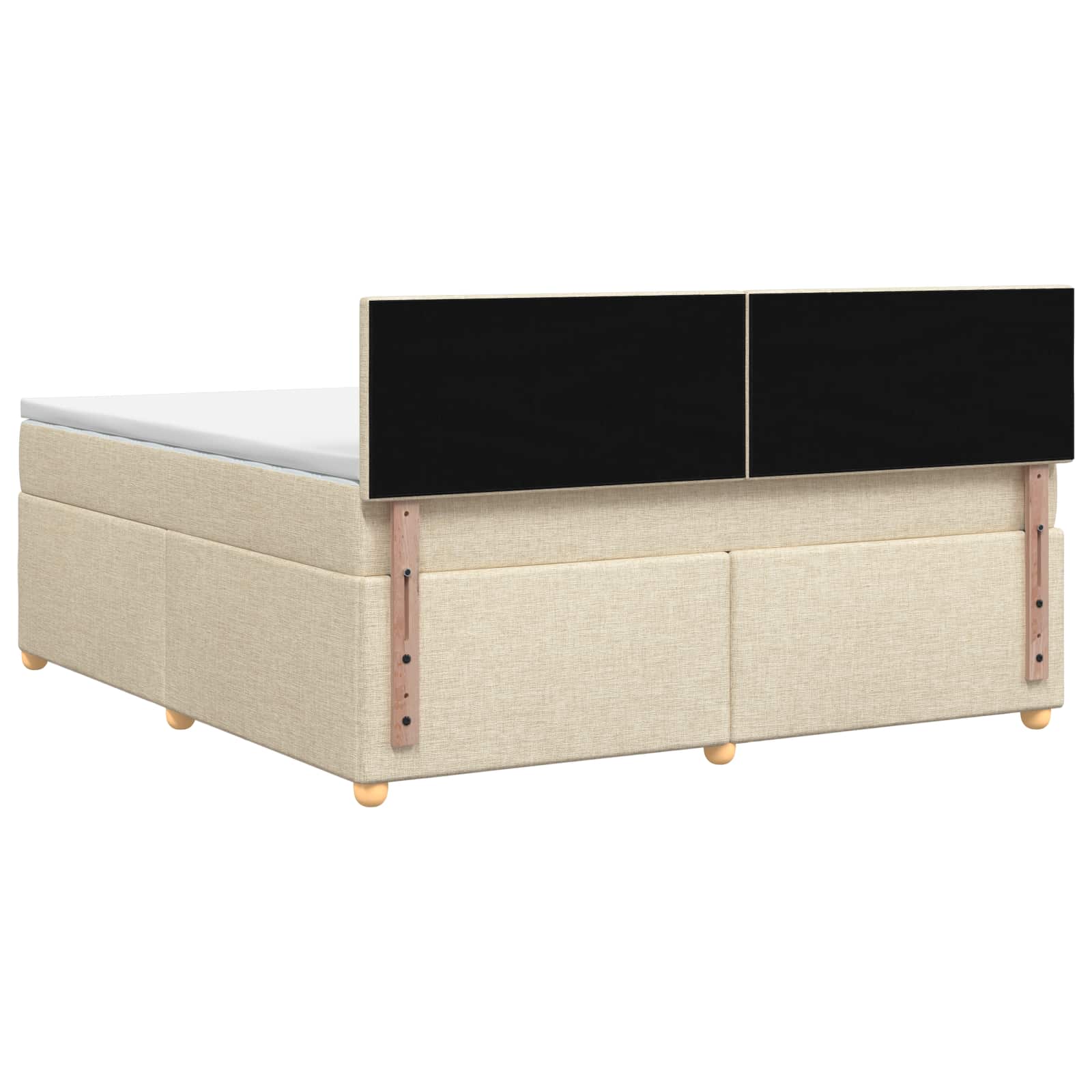 Lit boxspring avec matelas Crème 140 x 190 cm Tissu