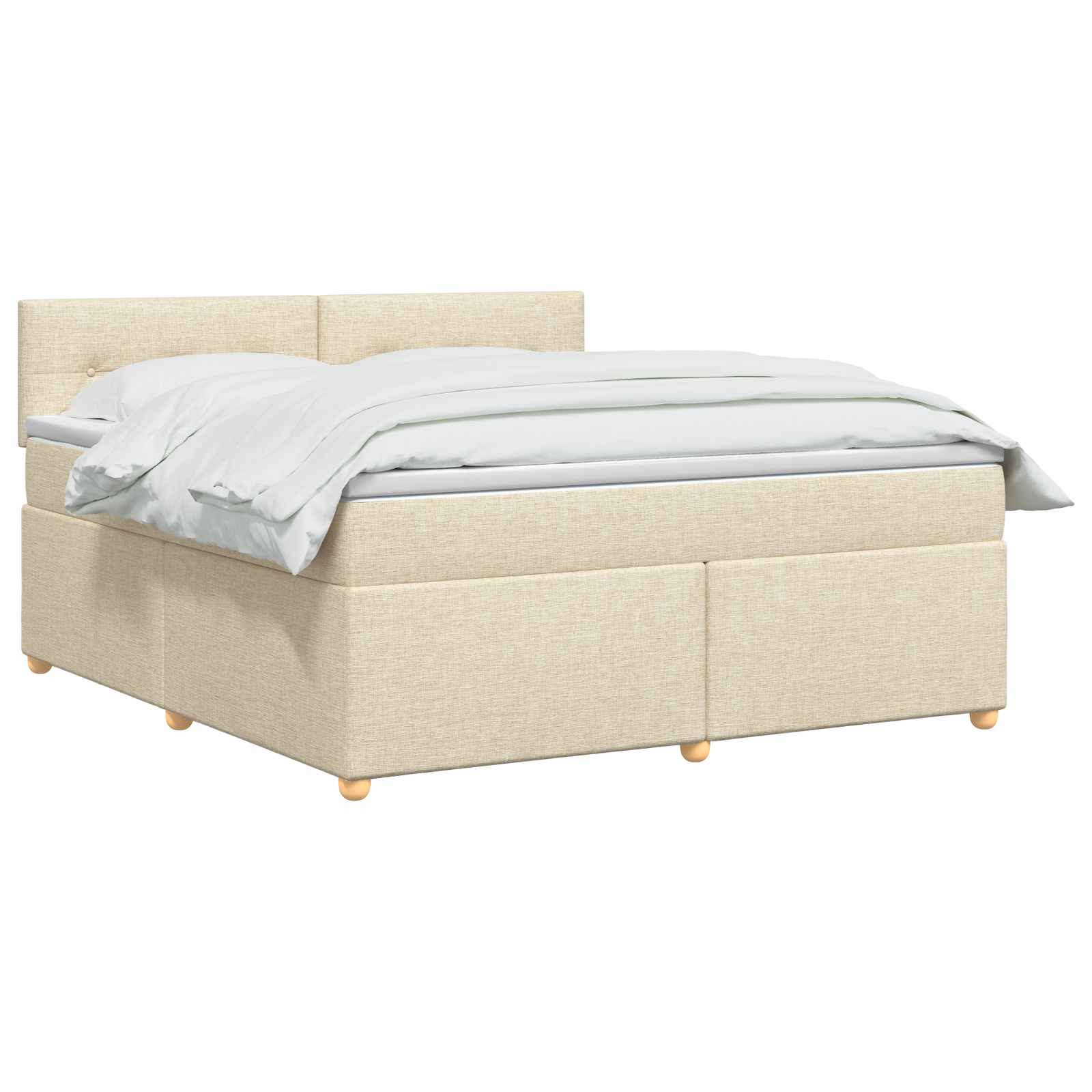 Lit boxspring avec matelas Crème 140 x 190 cm Tissu