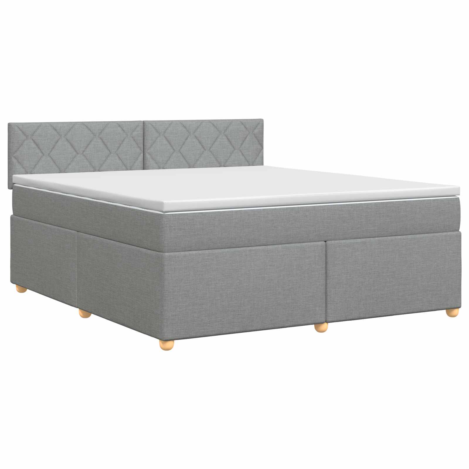 Lit boxspring avec matelas Gris clair 140 x 190 cm Tissu - XIOS