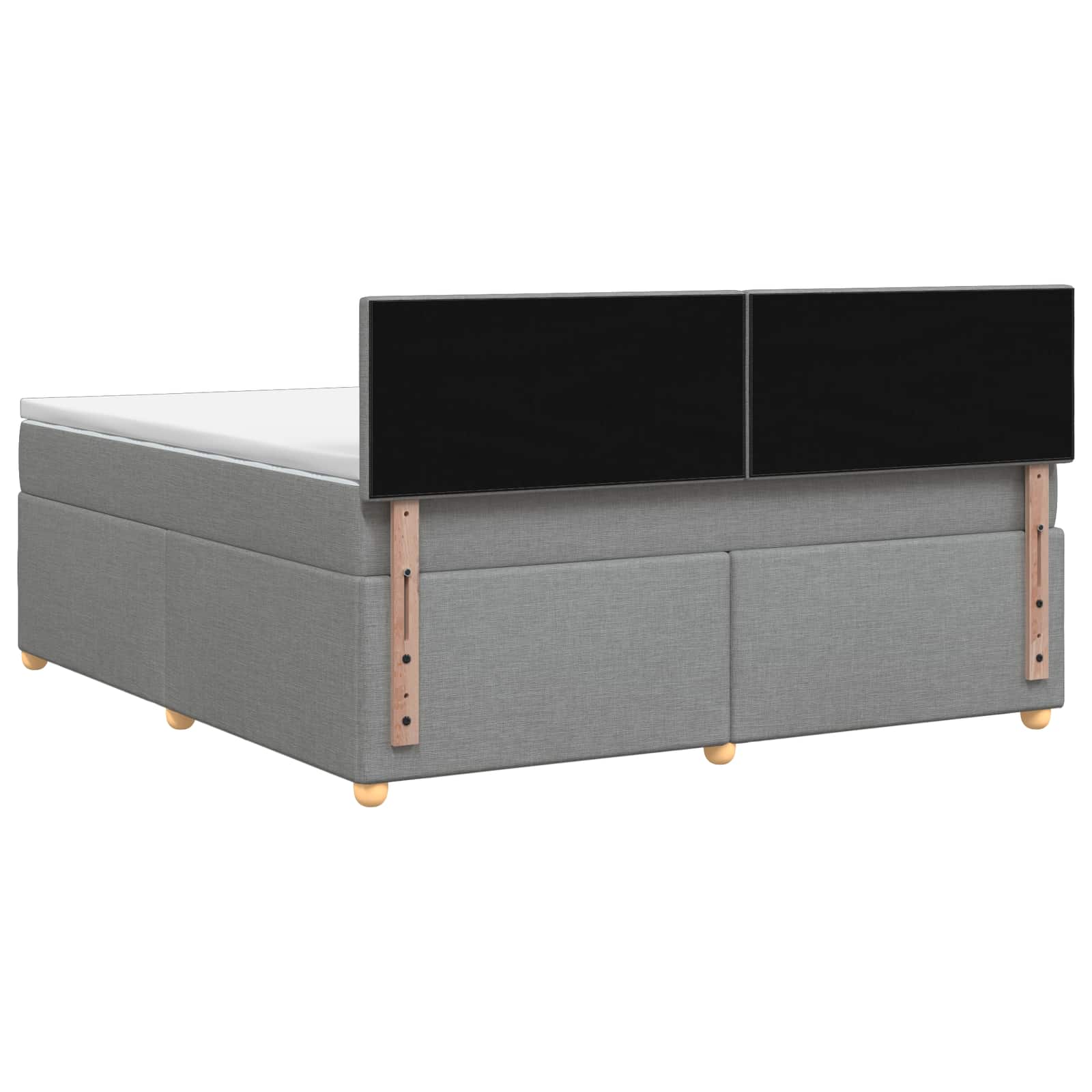 Lit boxspring avec matelas Gris clair 140 x 190 cm Tissu - XIOS