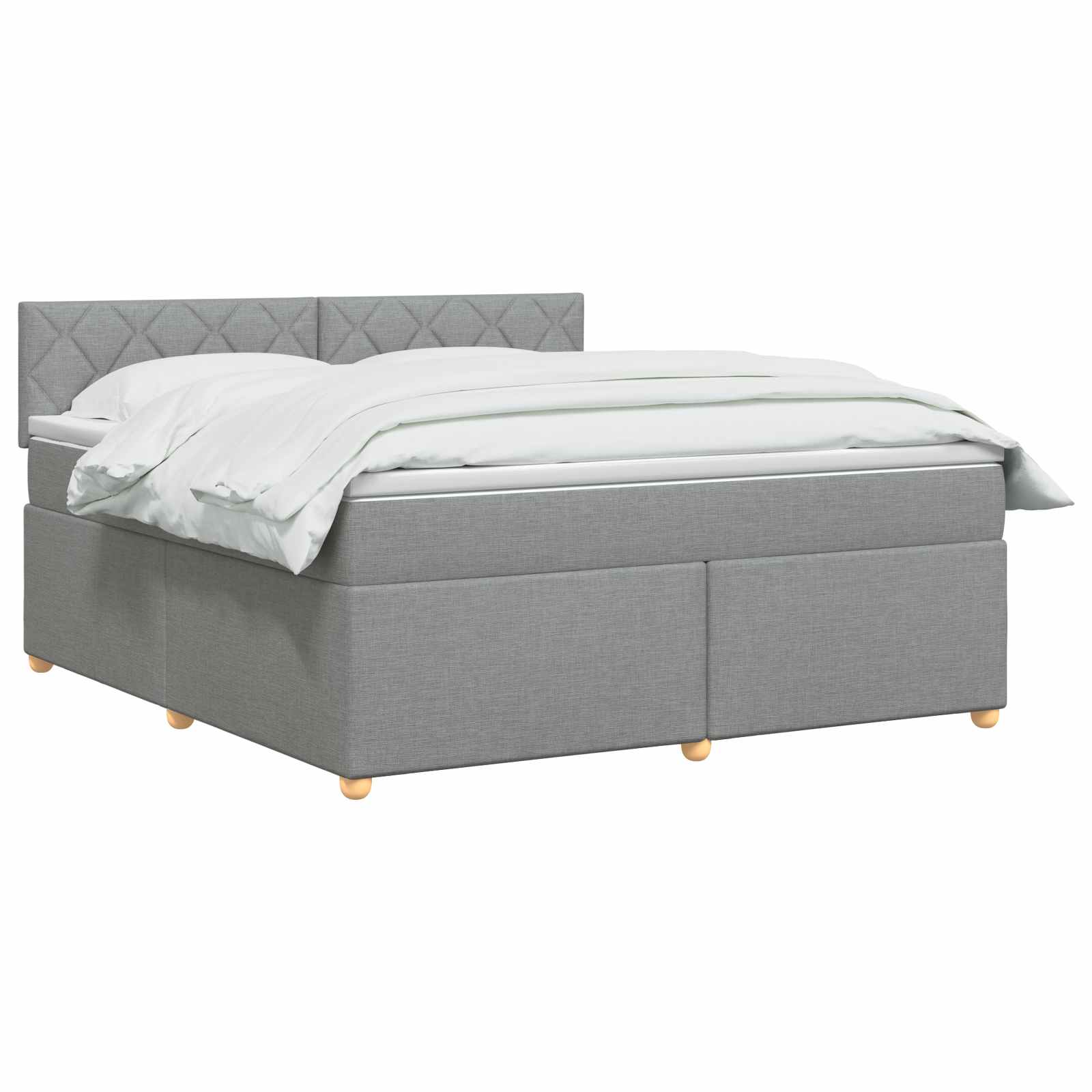 Lit boxspring avec matelas Gris clair 140 x 190 cm Tissu - XIOS