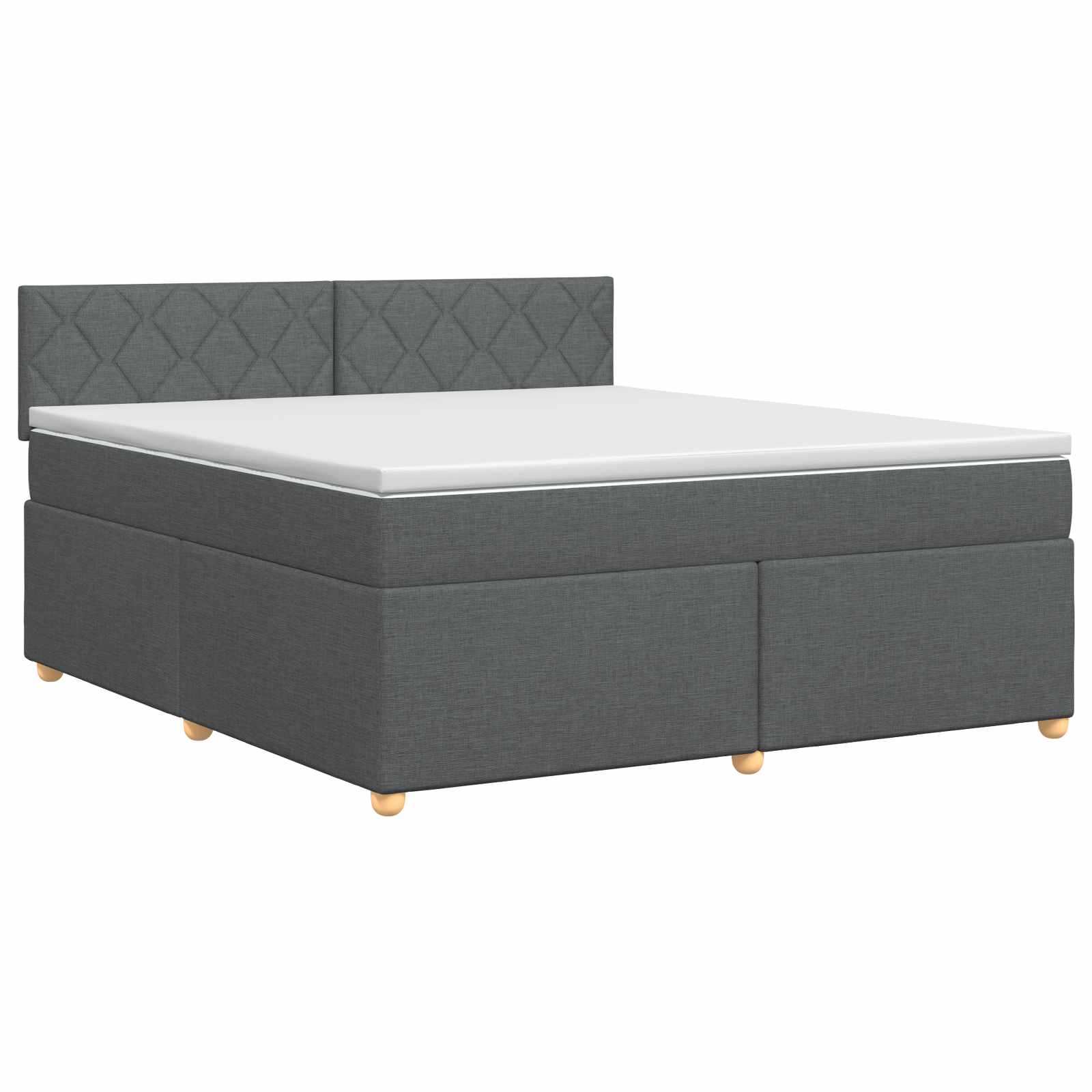 Lit boxspring avec matelas Gris foncé 140 x 190 cm Tissu