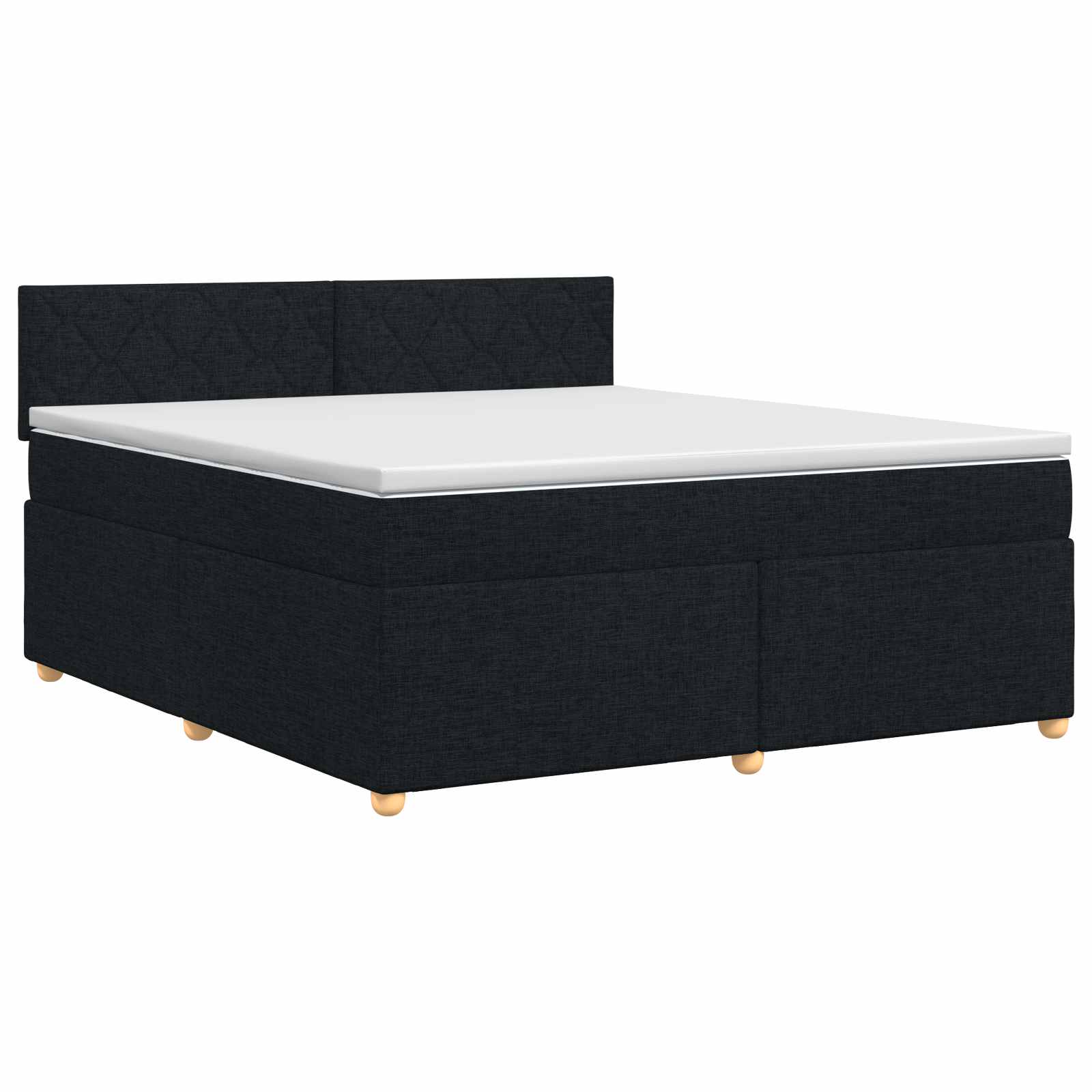 Lit boxspring avec matelas Noir 140 x 190 cm Tissu