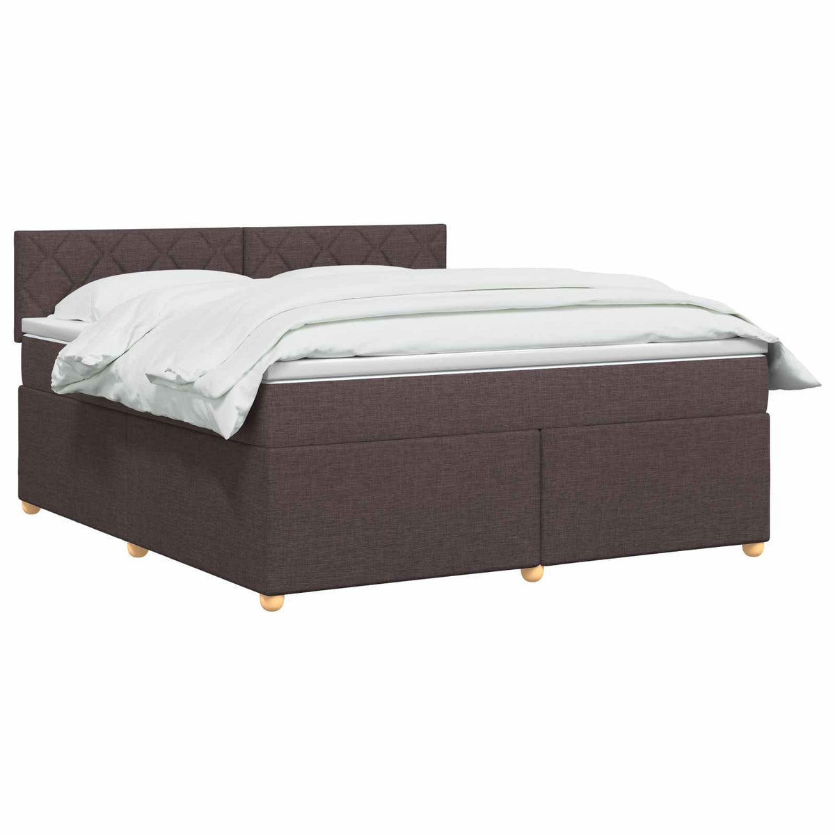 Lit boxspring avec matelas Marron foncé 140 x 190 cm Tissu